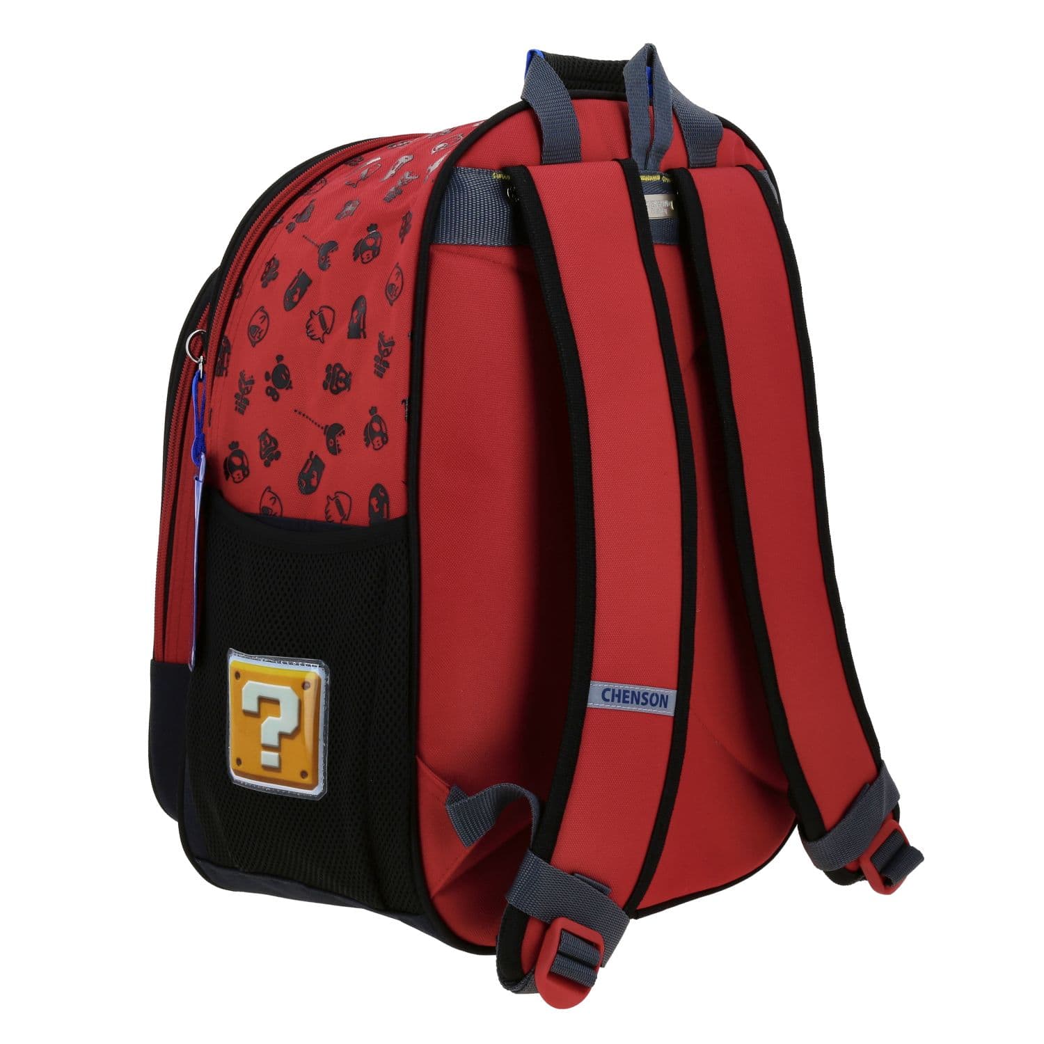 Mochila escolar para niño Mario Bros by Chenson color negro, divertida y resistente 3