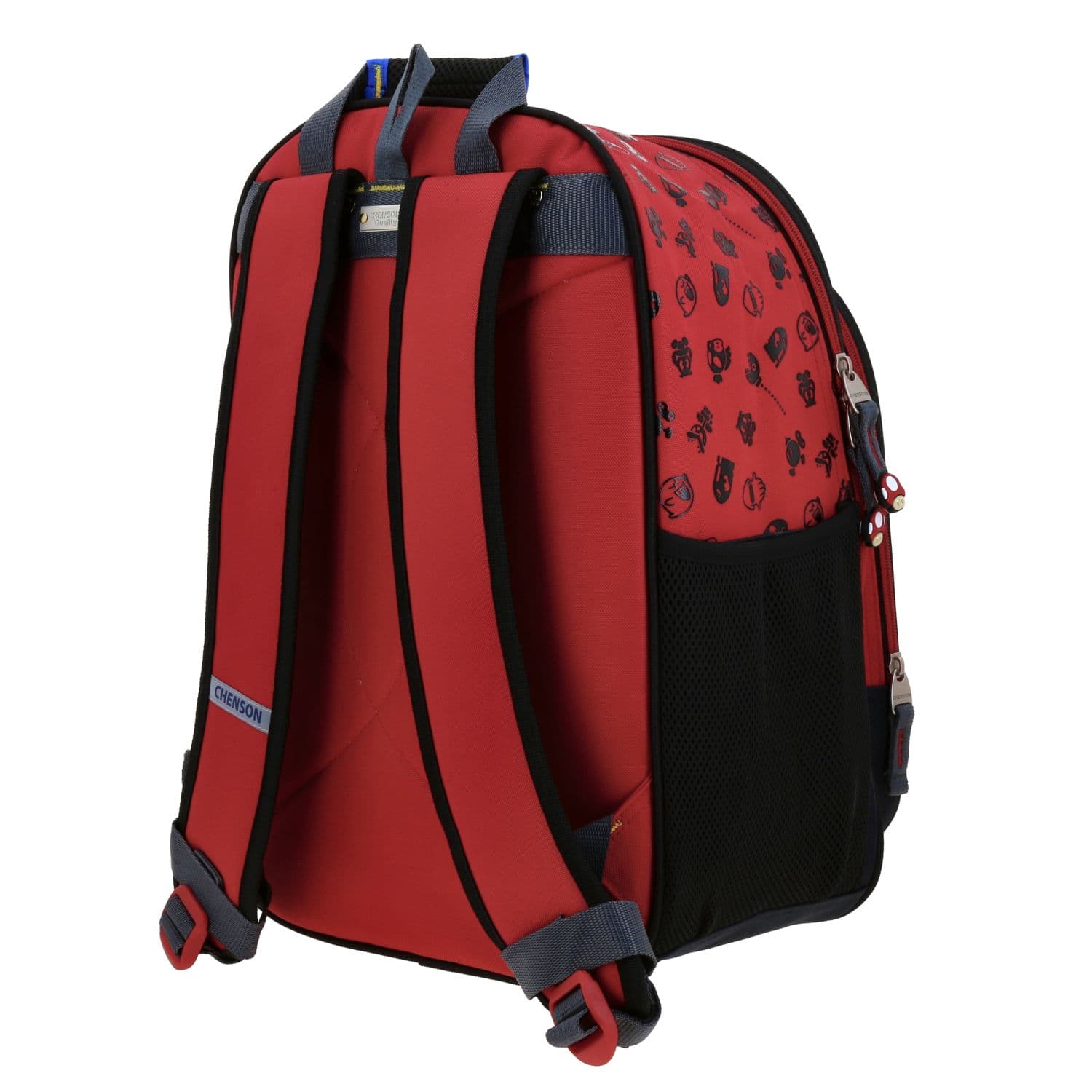 Mochila escolar para niño Mario Bros by Chenson color negro, divertida y resistente 5