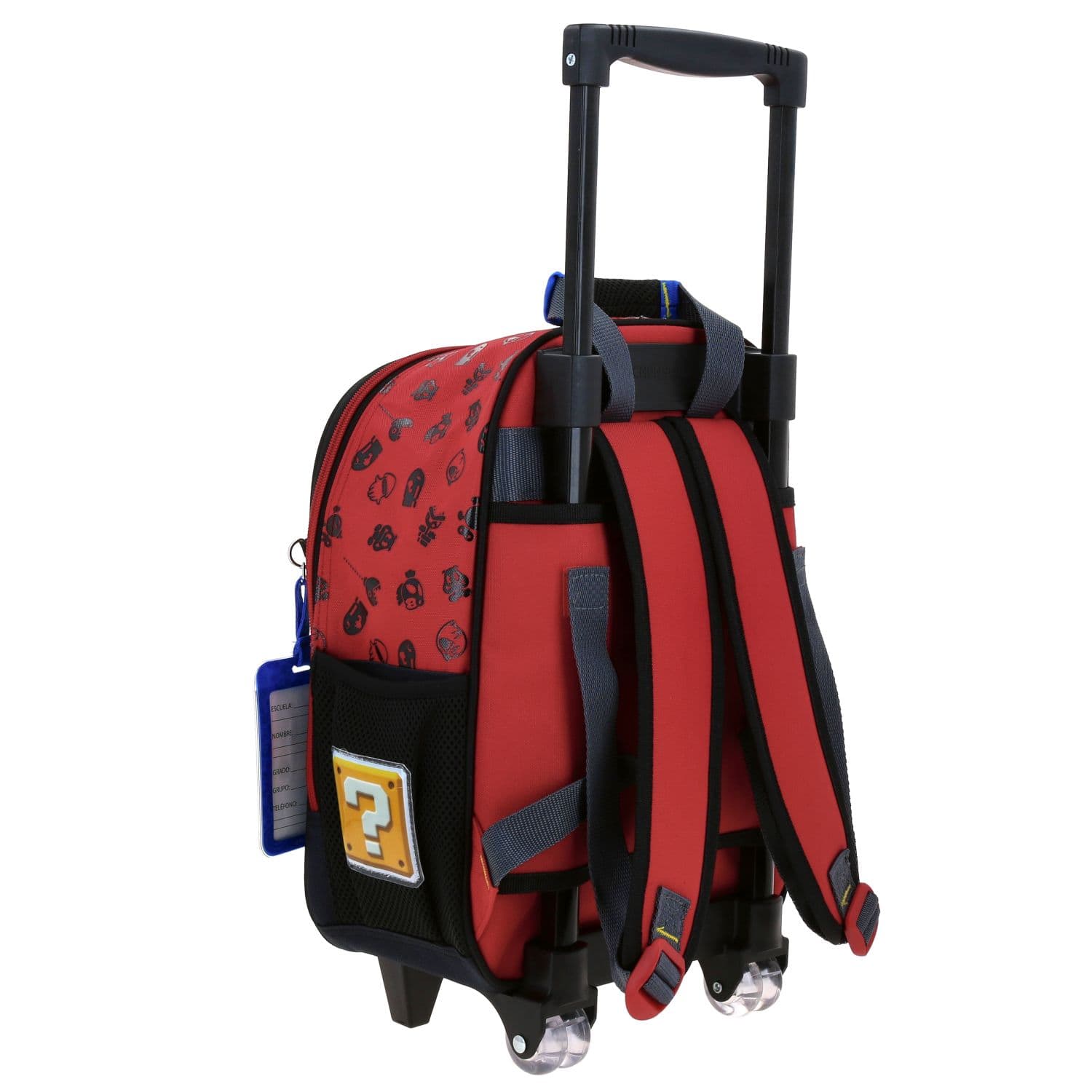 Mochila con Ruedas Mario Bros by Chenson Negro para Niño - Diversión y Durabilidad 3