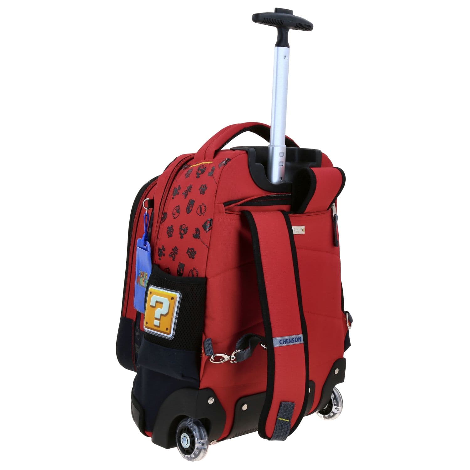 Mochila con Ruedas Mario Bros by Chenson, Negro, Divertida y Duradera 3