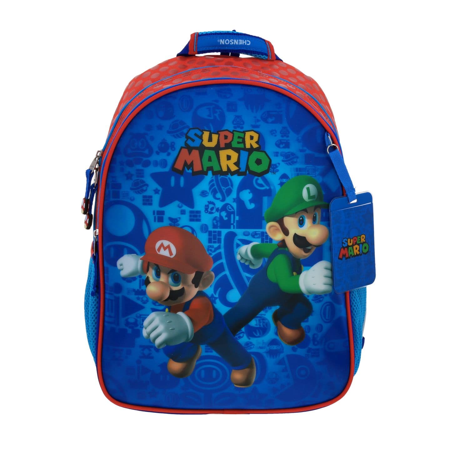 Mochila escolar para niño Mario Bros by Chenson color azul divertida y duradera
