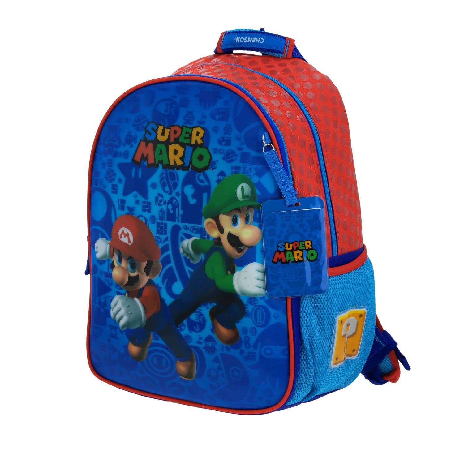 Mochila escolar para niño Mario Bros by Chenson color azul divertida y duradera 2