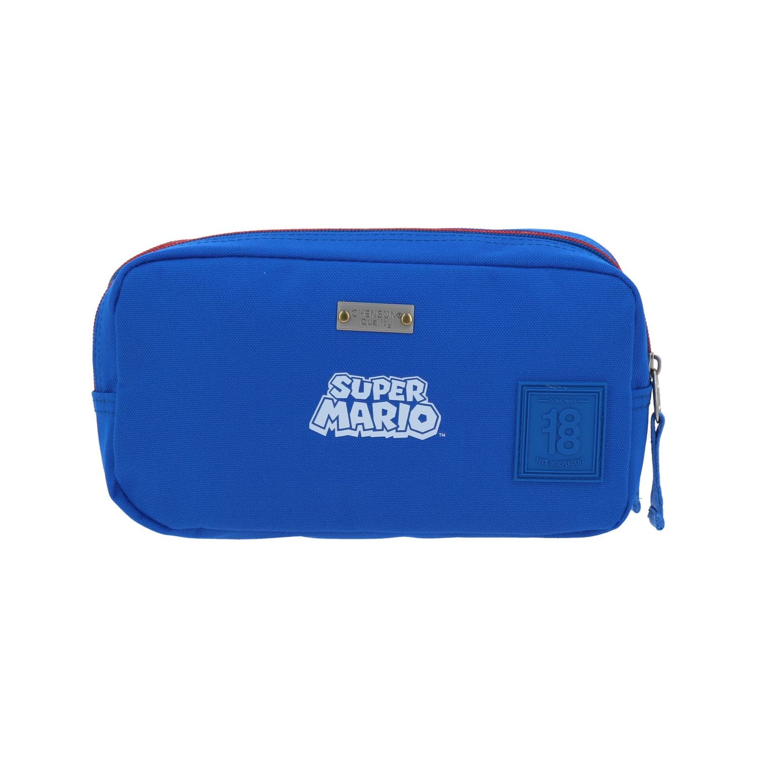 Lapicera escolar para niño Mario Bros by Chenson color azul con doble compartimento 4
