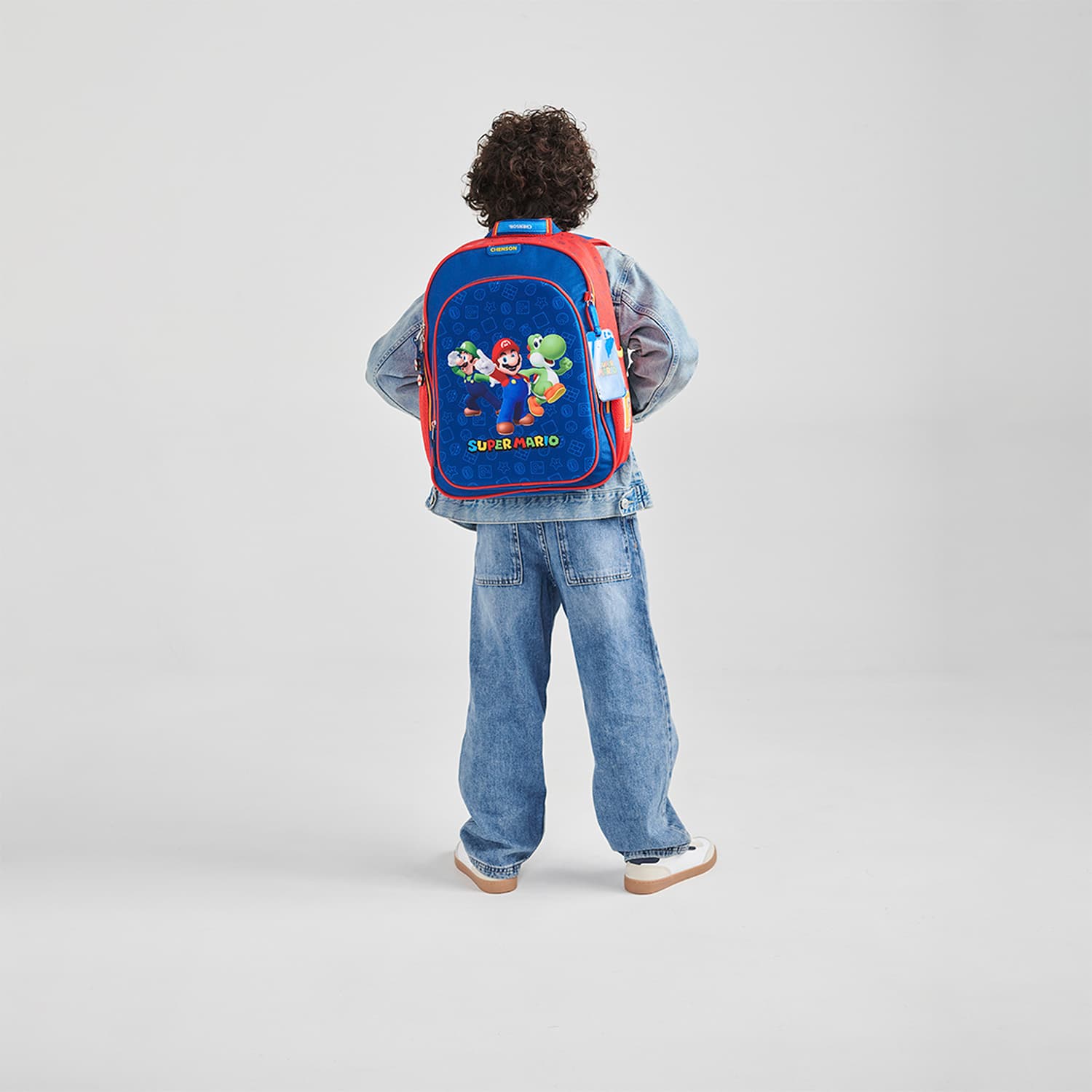 Mochila escolar para niño Mario Bros by Chenson color azul divertida - vista 2