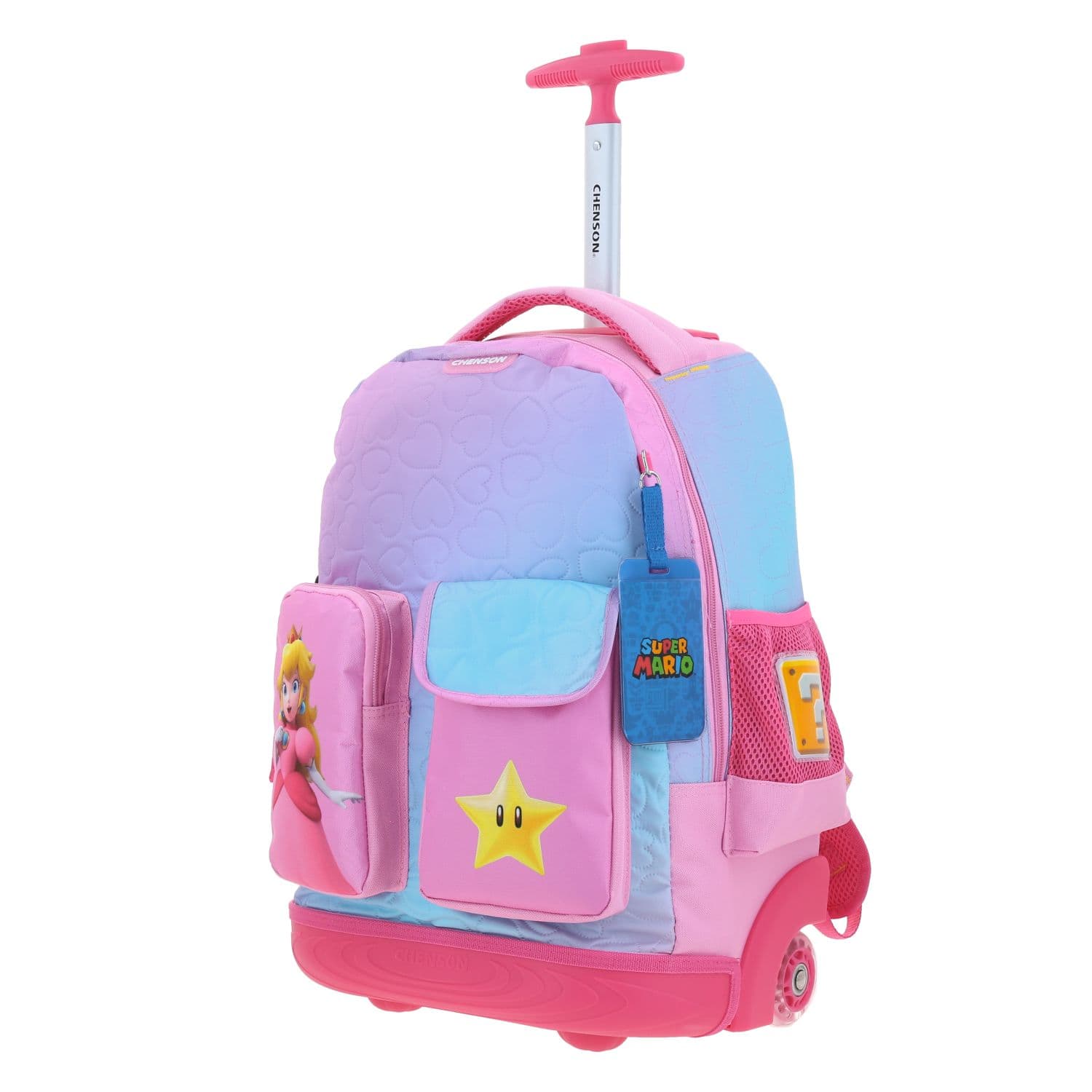 Mochila con Ruedas Mario Bros Rosa para Niña - Diversión y Durabilidad 2