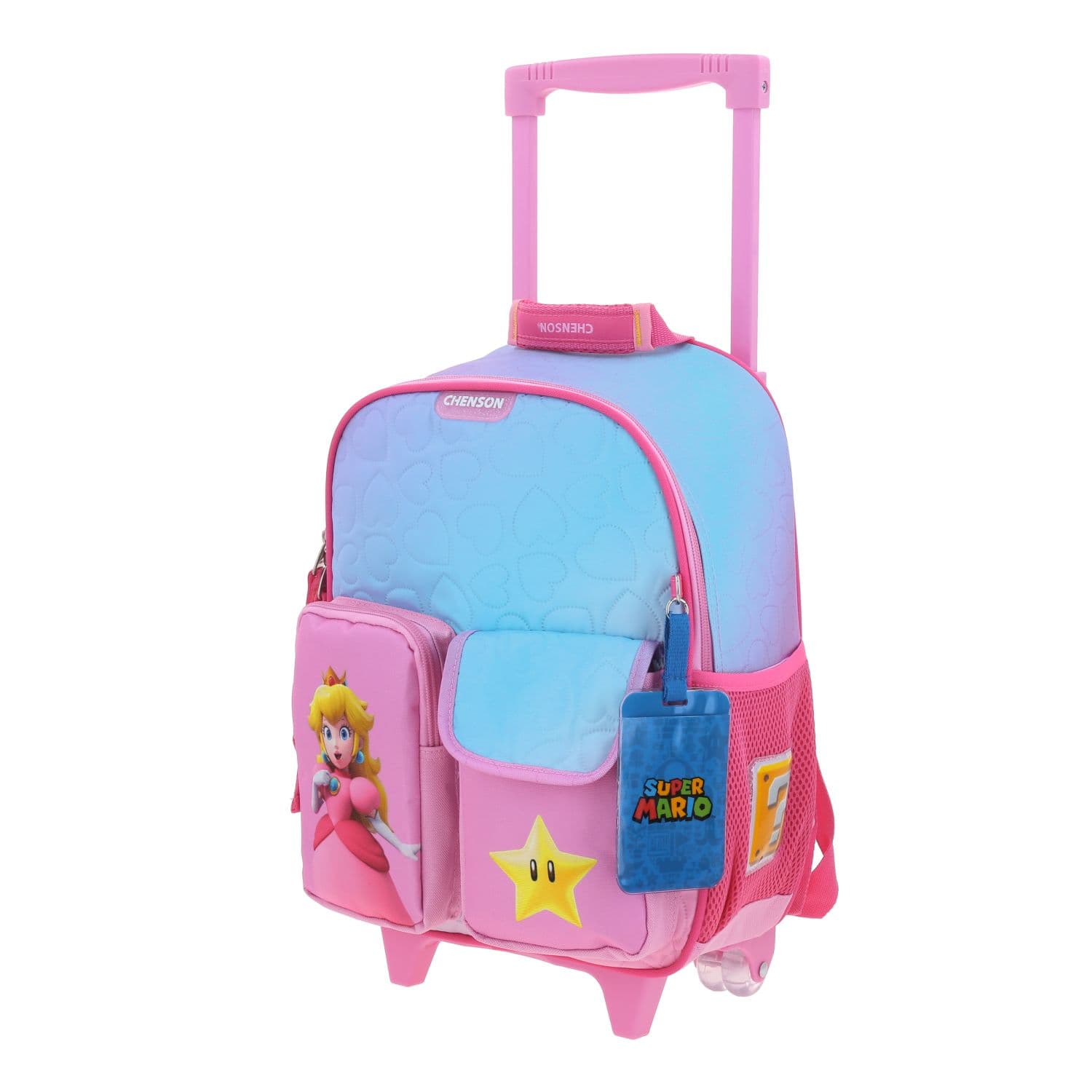 Mochila con Ruedas Mario Bros Rosa para Niña - Divertida y Duradera 2