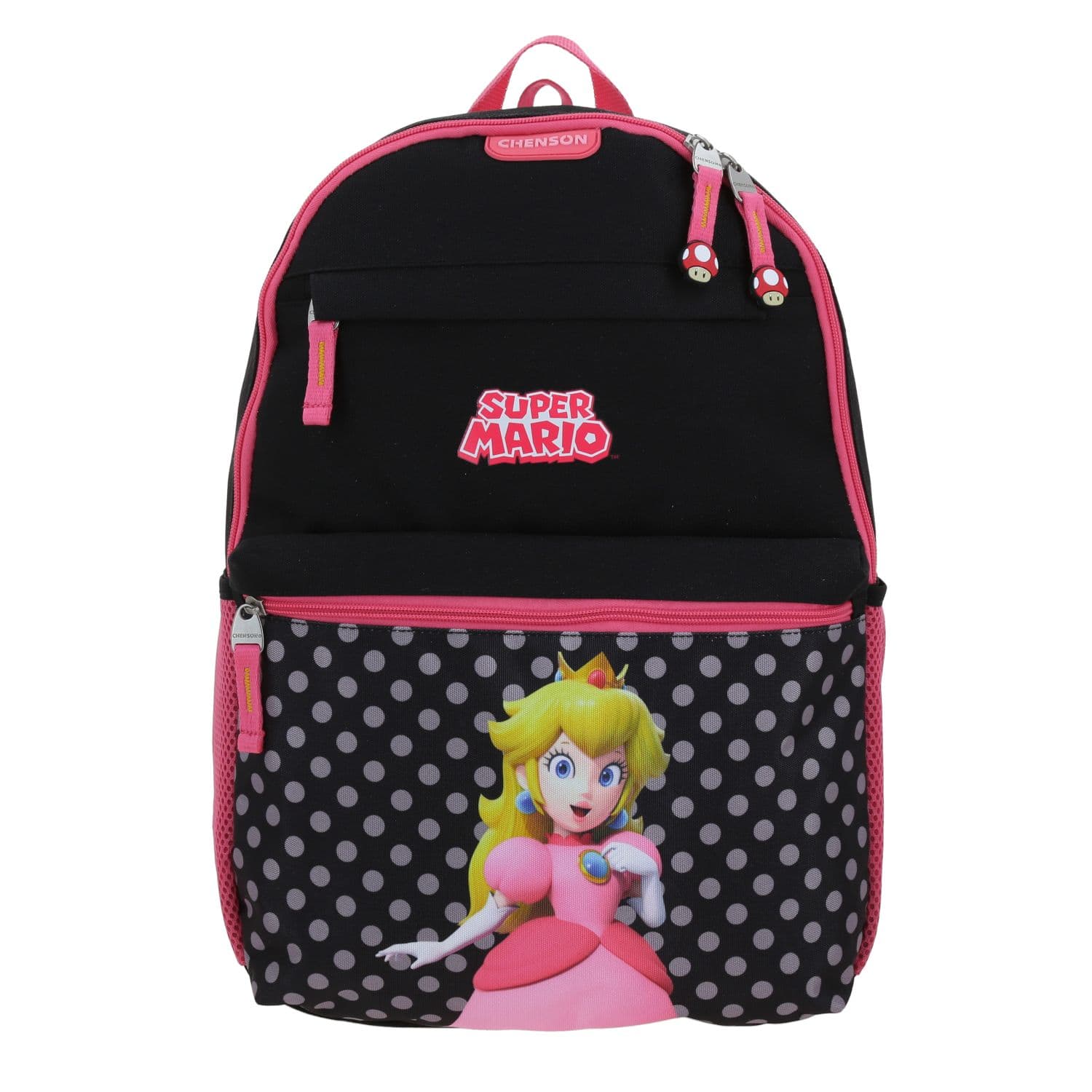 Mochila escolar para niña Mario Bros by Chenson color negro duradera