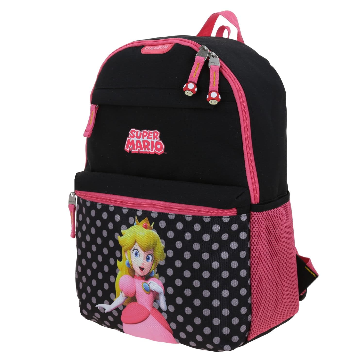 Mochila escolar para niña Mario Bros by Chenson color negro duradera 2