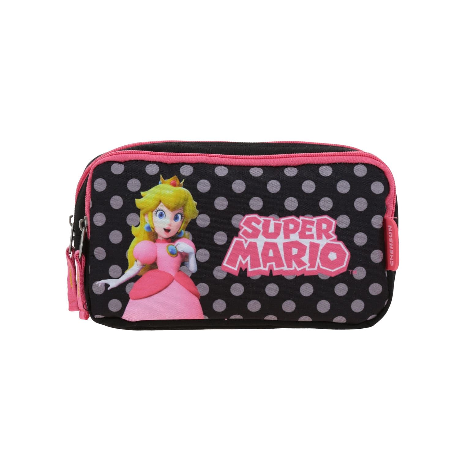 Lapicera escolar para niña Mario Bros by Chenson color negro con doble compartimento