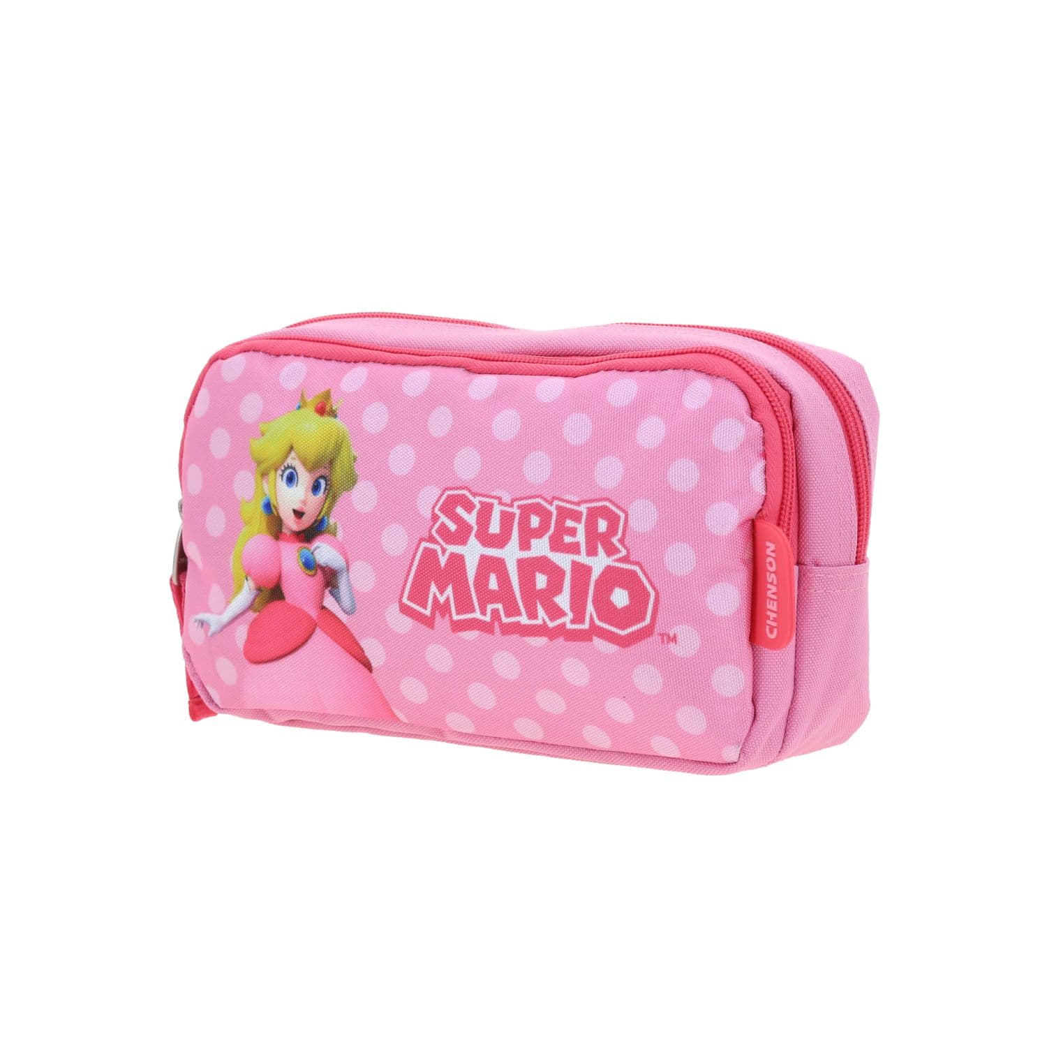 Lapicera escolar para niña Mario Bros by Chenson color rosa con doble compartimento 2
