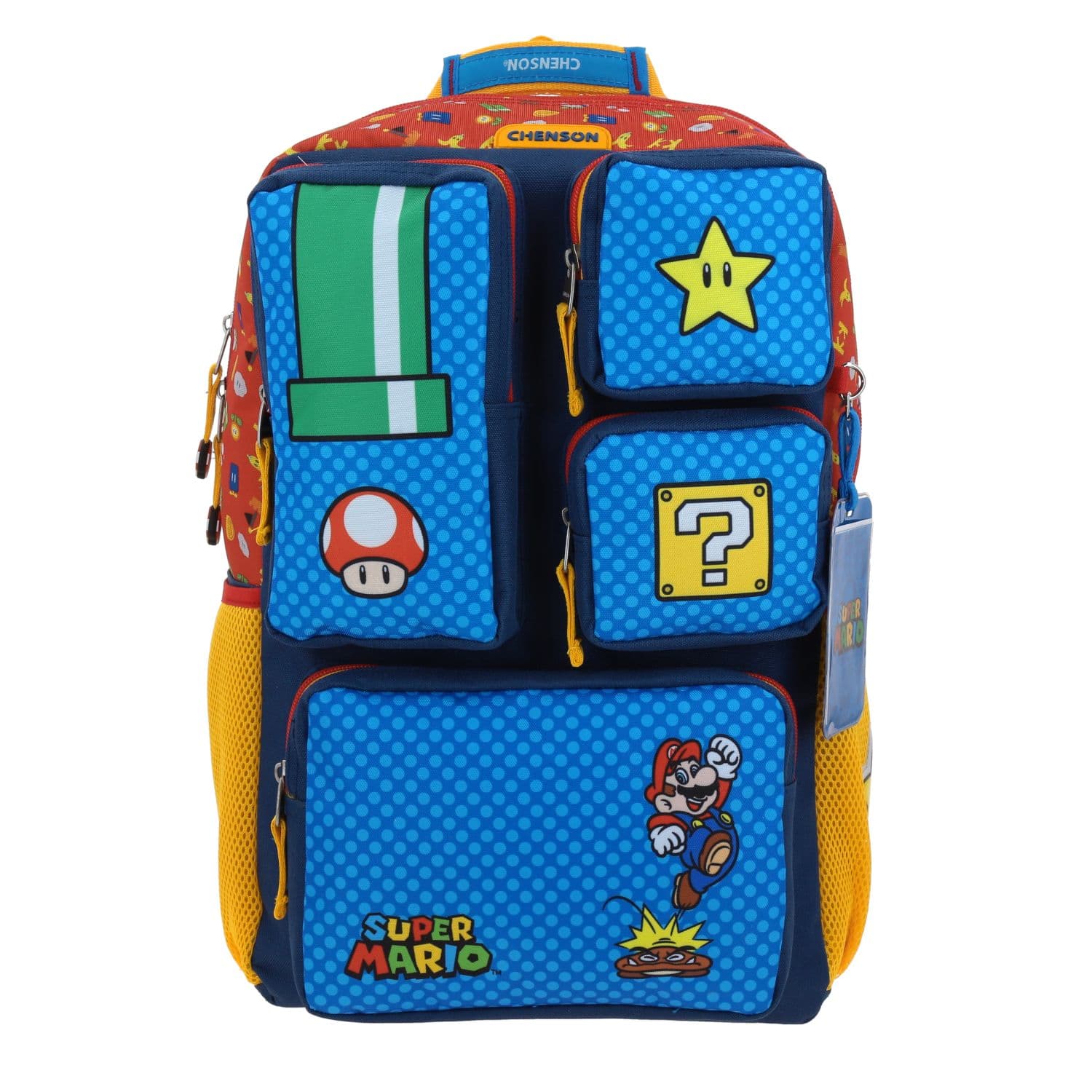 Mochila escolar para niño Mario Bros by Chenson color azul divertida y duradera