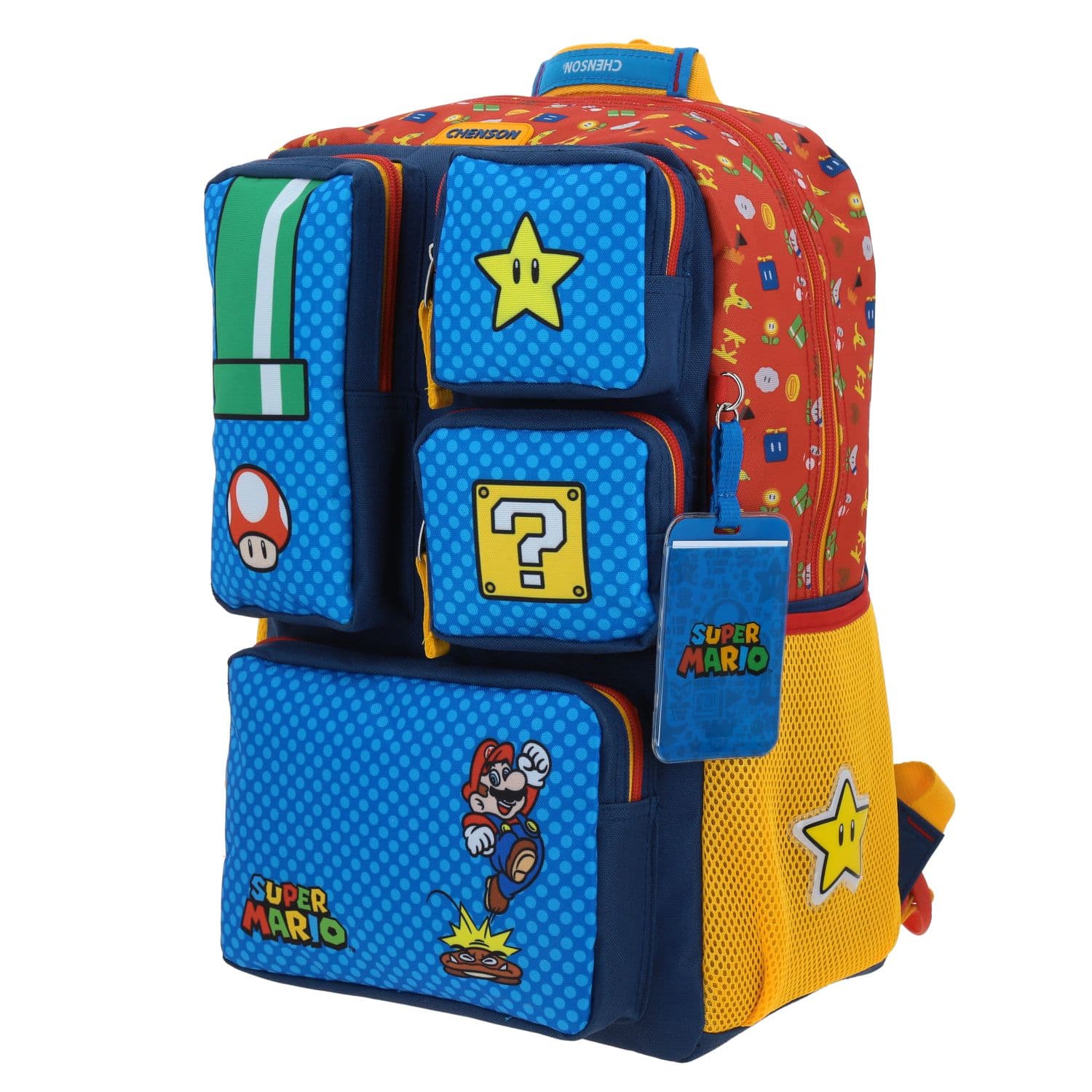 Mochila escolar para niño Mario Bros by Chenson color azul divertida y duradera 2