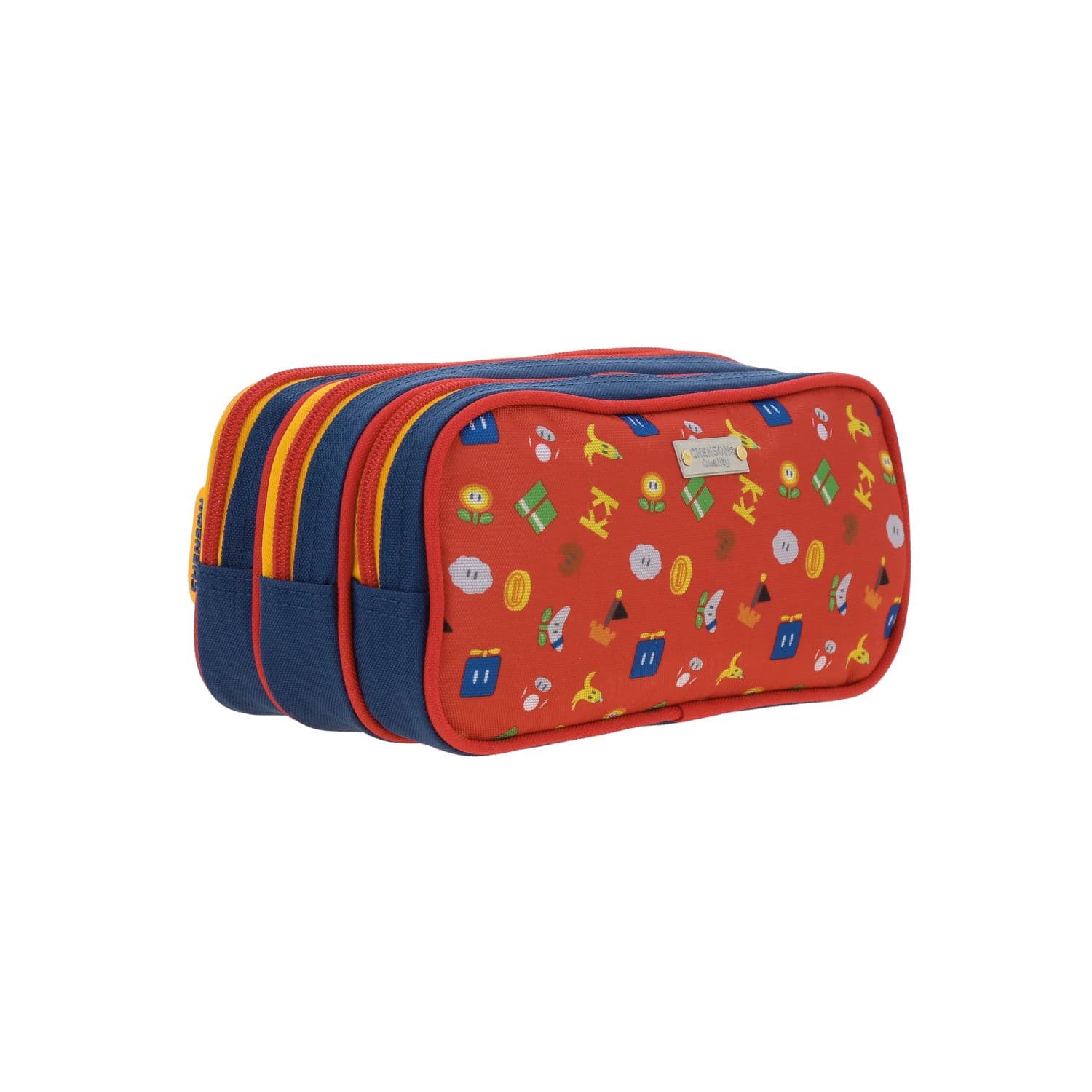 Lapicera escolar para niño Mario Bros by Chenson azul con triple compartimento 3