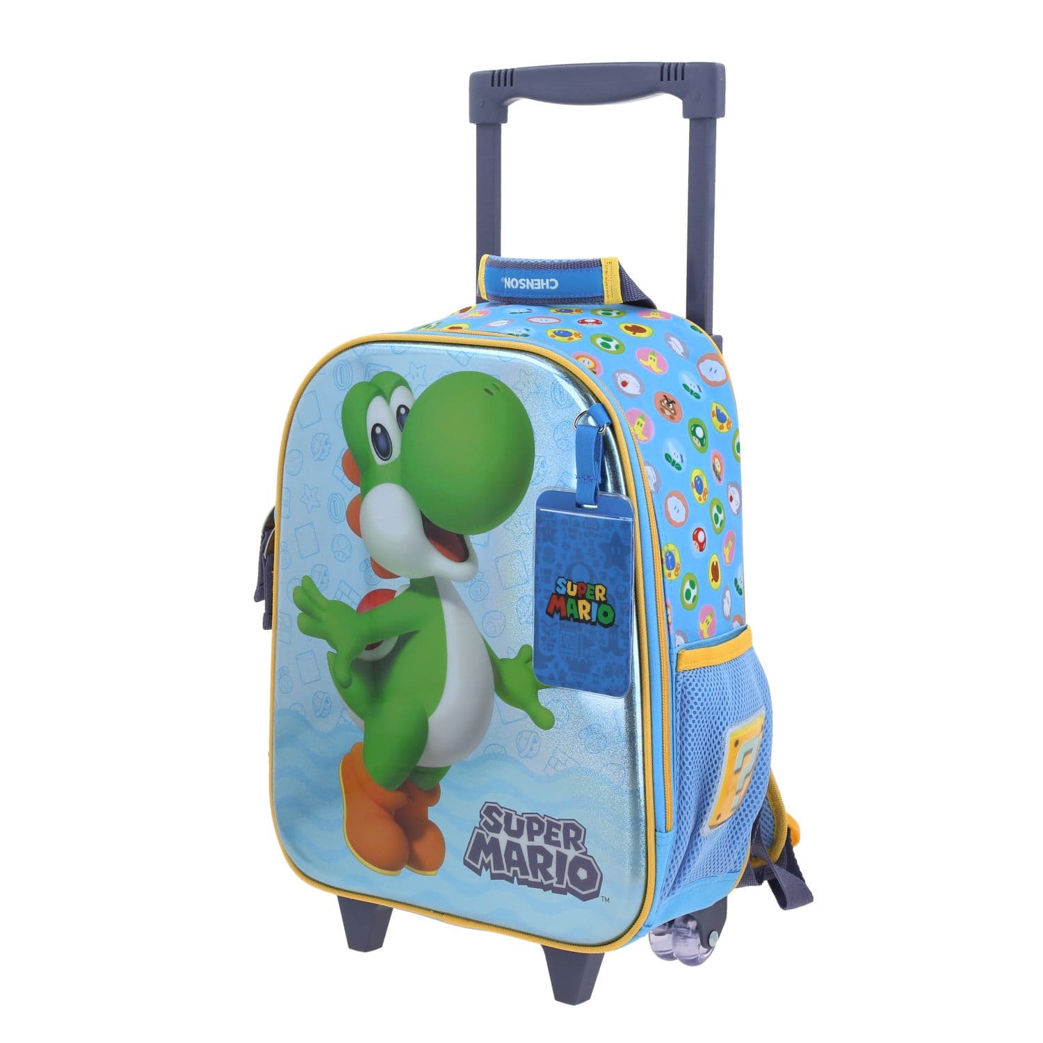 Mochila con Ruedas Mario Bros Azul para Niño - Diversión y Durabilidad 2