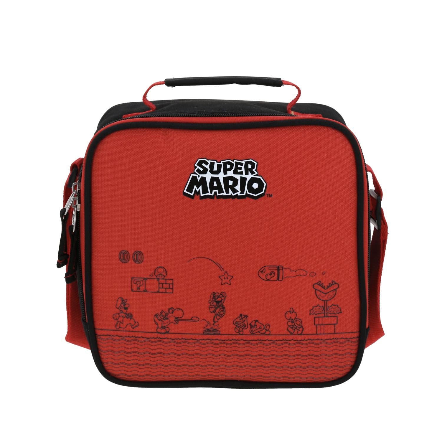 Lonchera escolar Mario Bros by Chenson negra, térmica y duradera