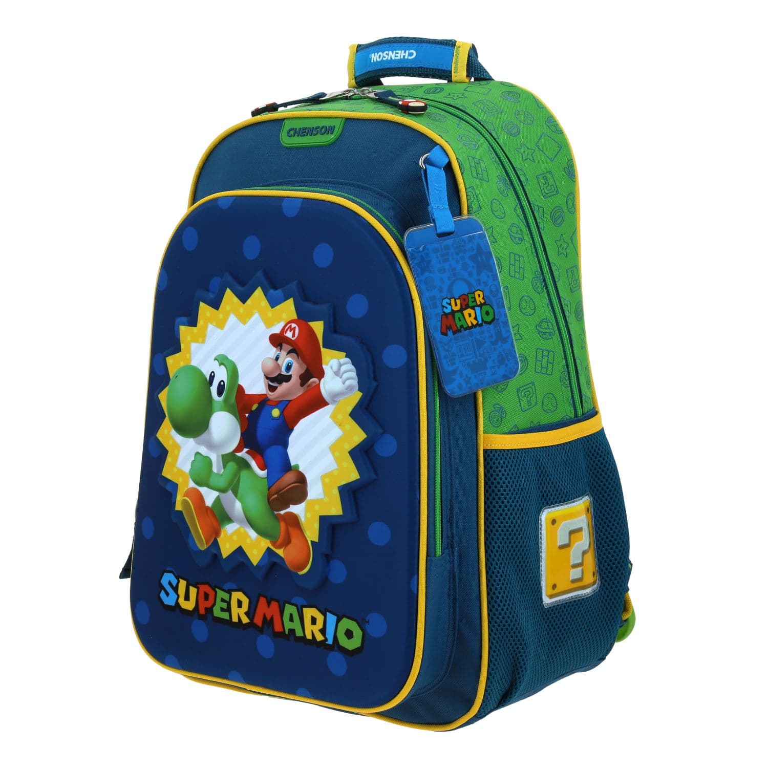 Mochila escolar para niño Mario Bros by Chenson color azul, divertida y segura 2