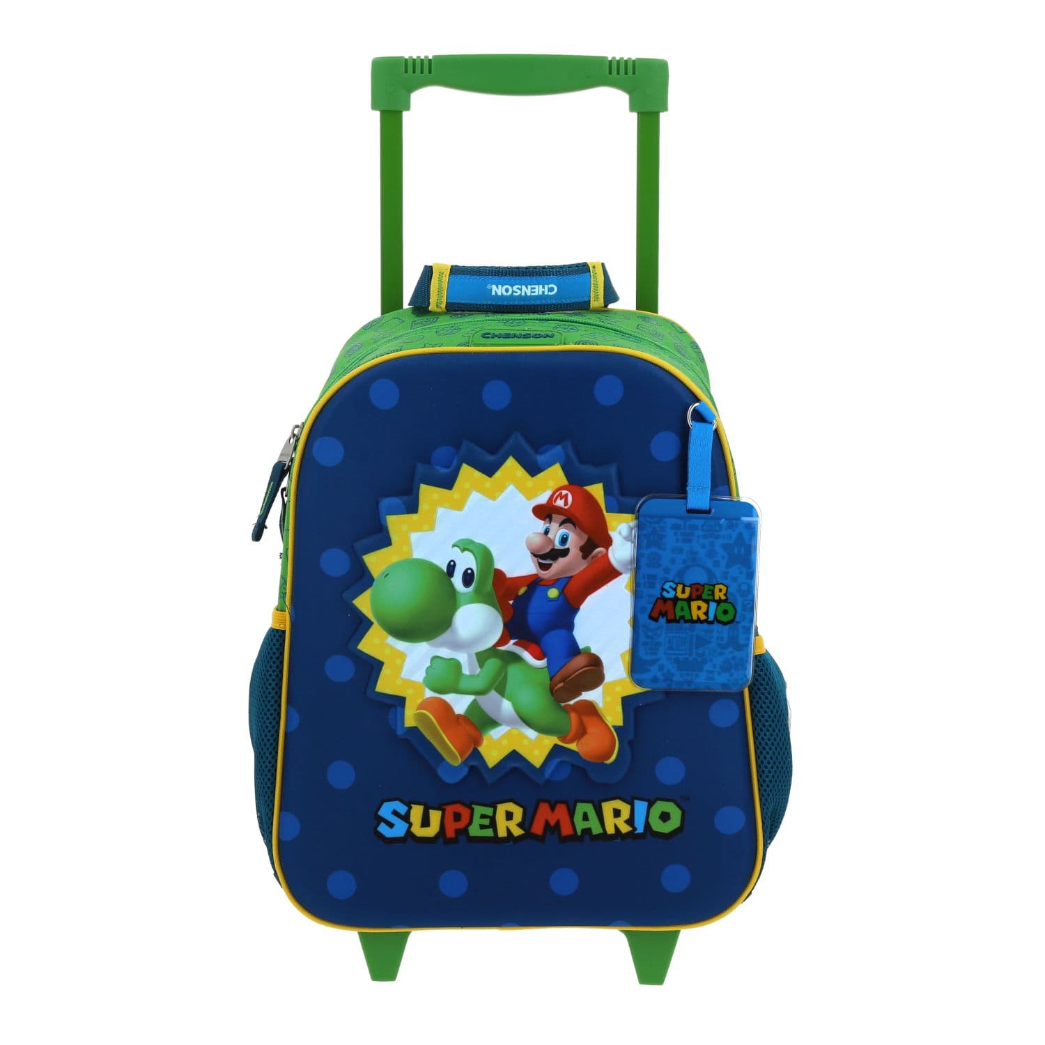 Mochila con Ruedas Mario Bros Azul para Niño - Diversión y Durabilidad