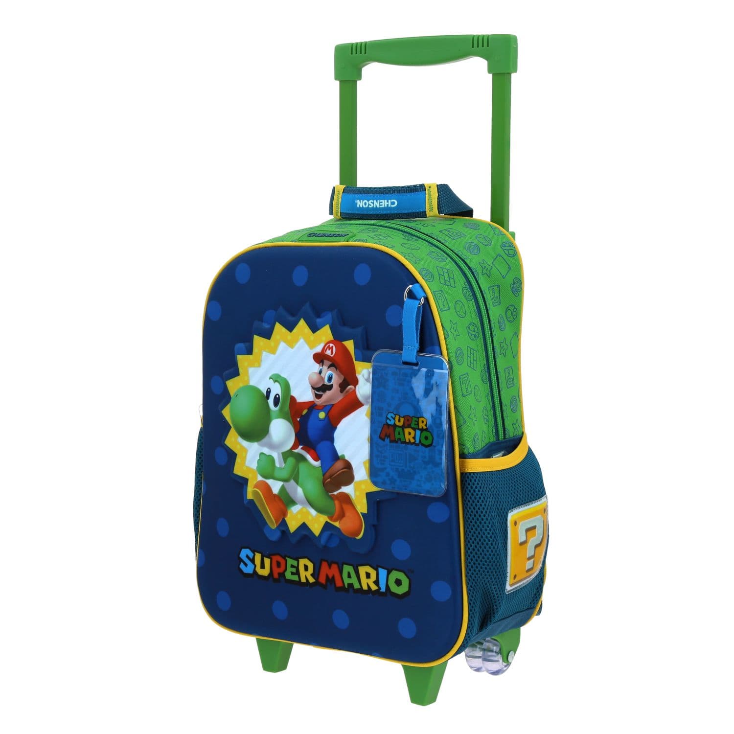 Mochila con Ruedas Mario Bros Azul para Niño - Diversión y Durabilidad 2