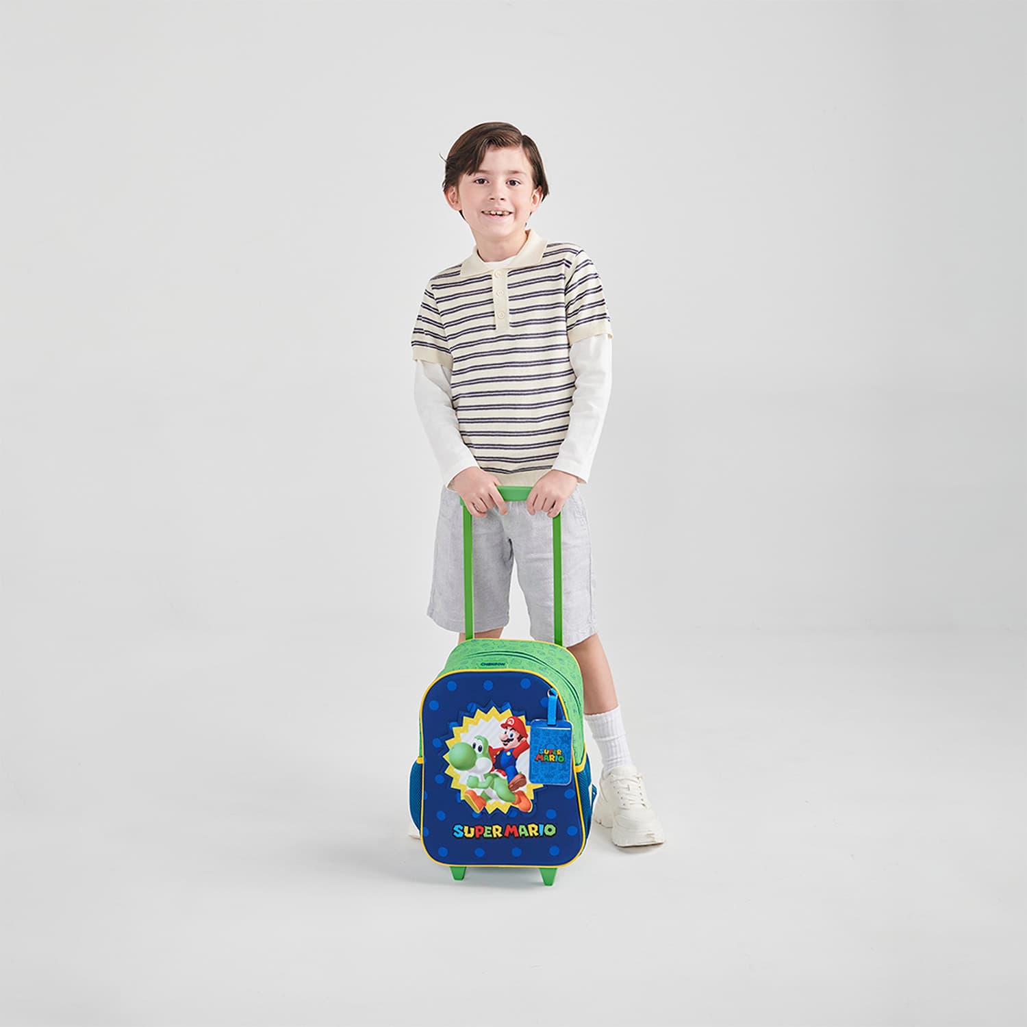 Mochila con Ruedas Mario Bros Azul para Niño - Diversión y Durabilidad - vista 2