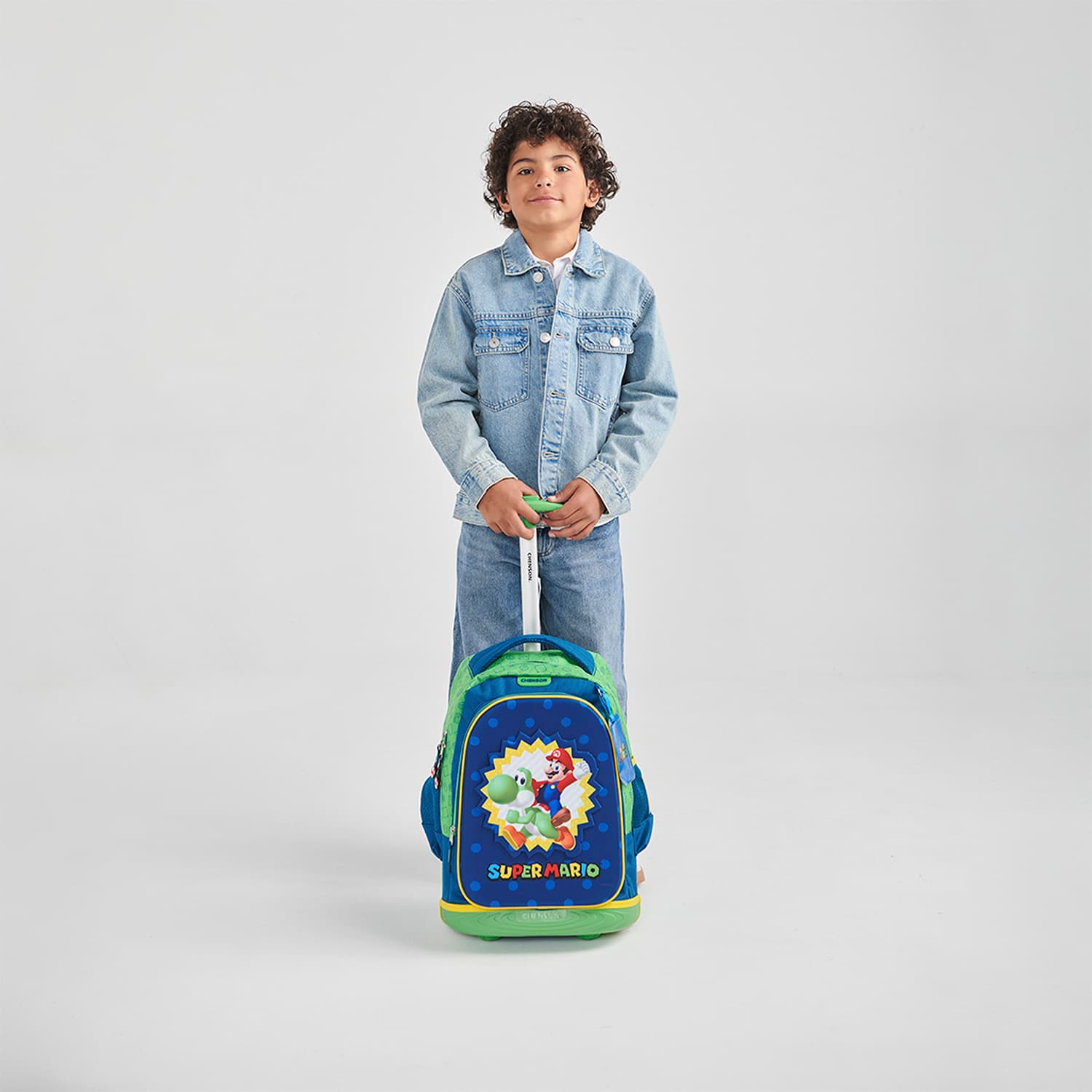 Mochila con Ruedas Mario Bros Azul para Niño - Diversión y Durabilidad - vista 2