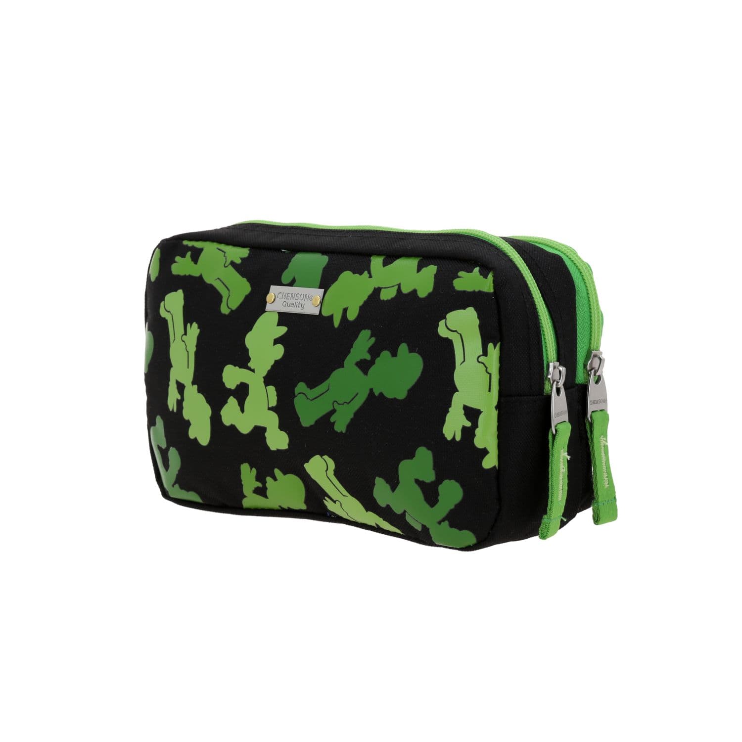 Lapicera escolar para niño Mario Bros by Chenson verde con doble compartimento 5