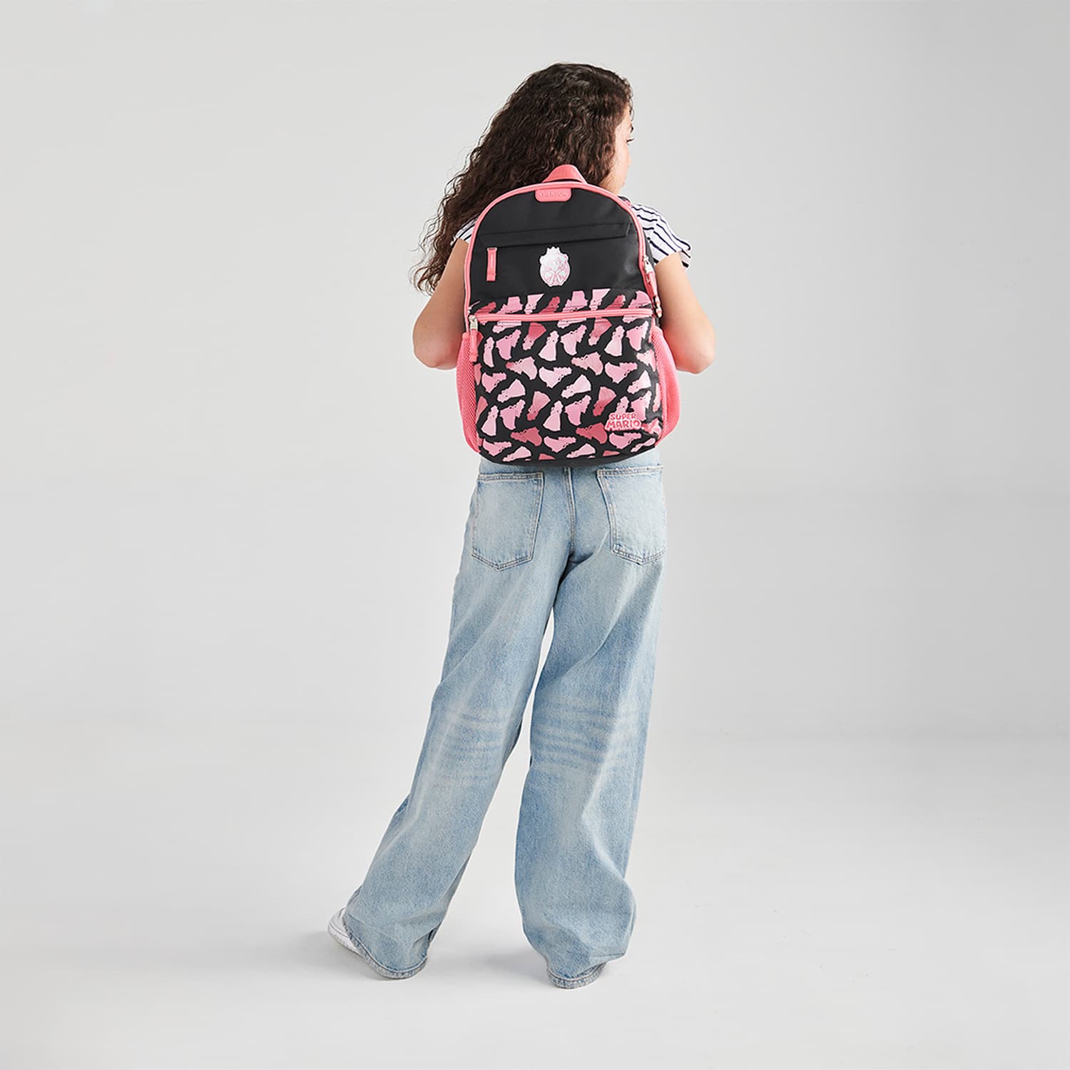 Mochila escolar para niña Mario Bros by Chenson color negro duradera - vista 2