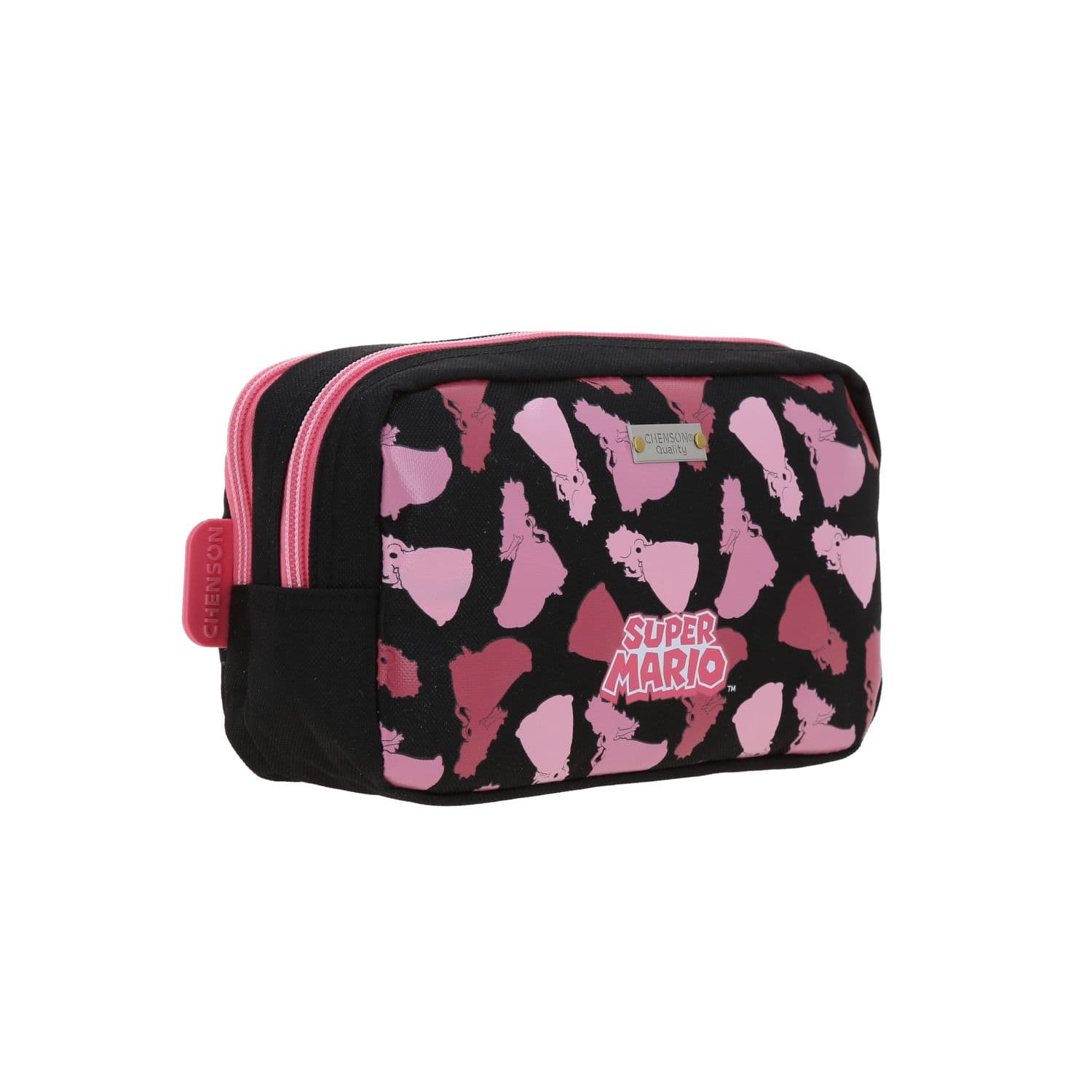 Lapicera escolar para niña Mario Bros by Chenson color negro con doble compartimento 3