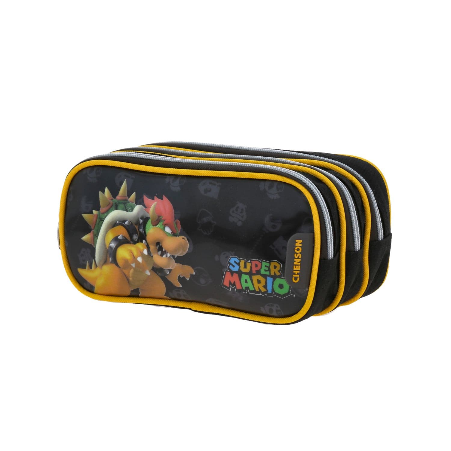 Lapicera escolar para niño Mario Bros by Chenson negra con triple compartimento 2