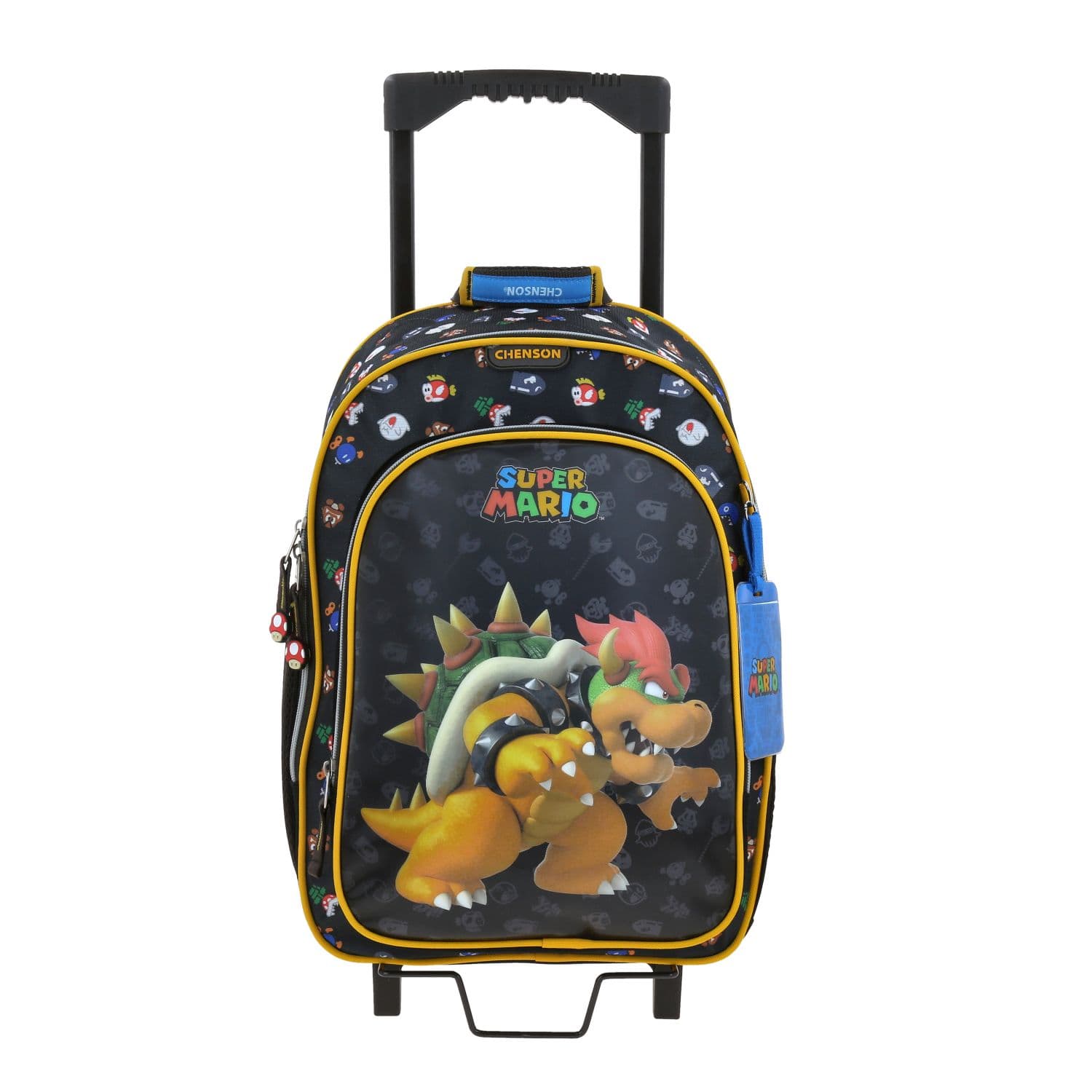 Mochila con Ruedas Mario Bros Negro para Niño - Diversión y Durabilidad