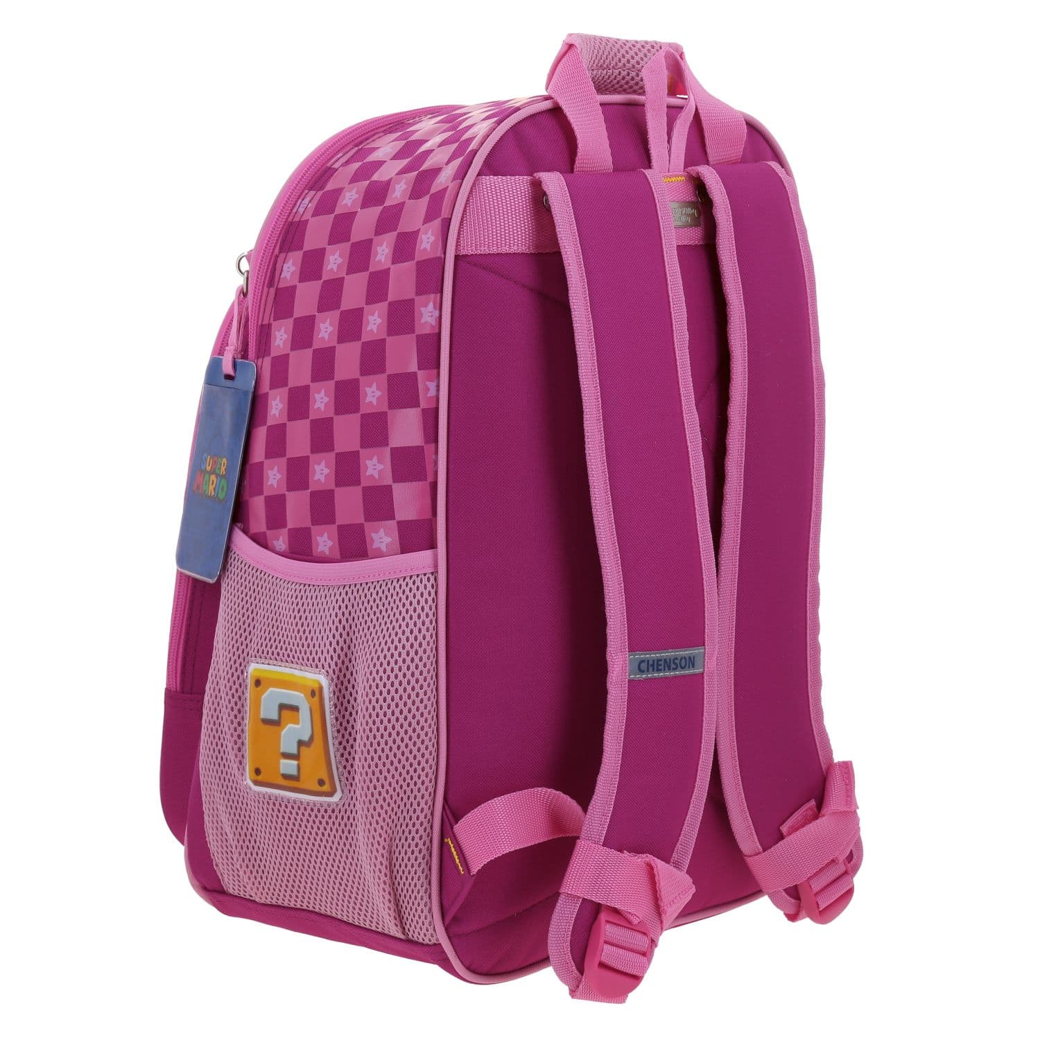 Mochila escolar para niña Mario Bros by Chenson color rosa divertida y segura 3