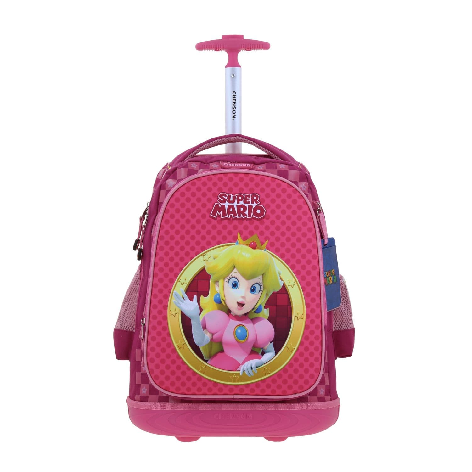 Mochila con Ruedas Mario Bros Rosa para Niña - Diversión y Durabilidad