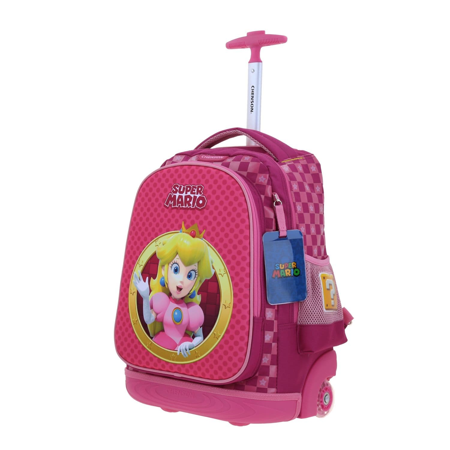 Mochila con Ruedas Mario Bros Rosa para Niña - Diversión y Durabilidad 2