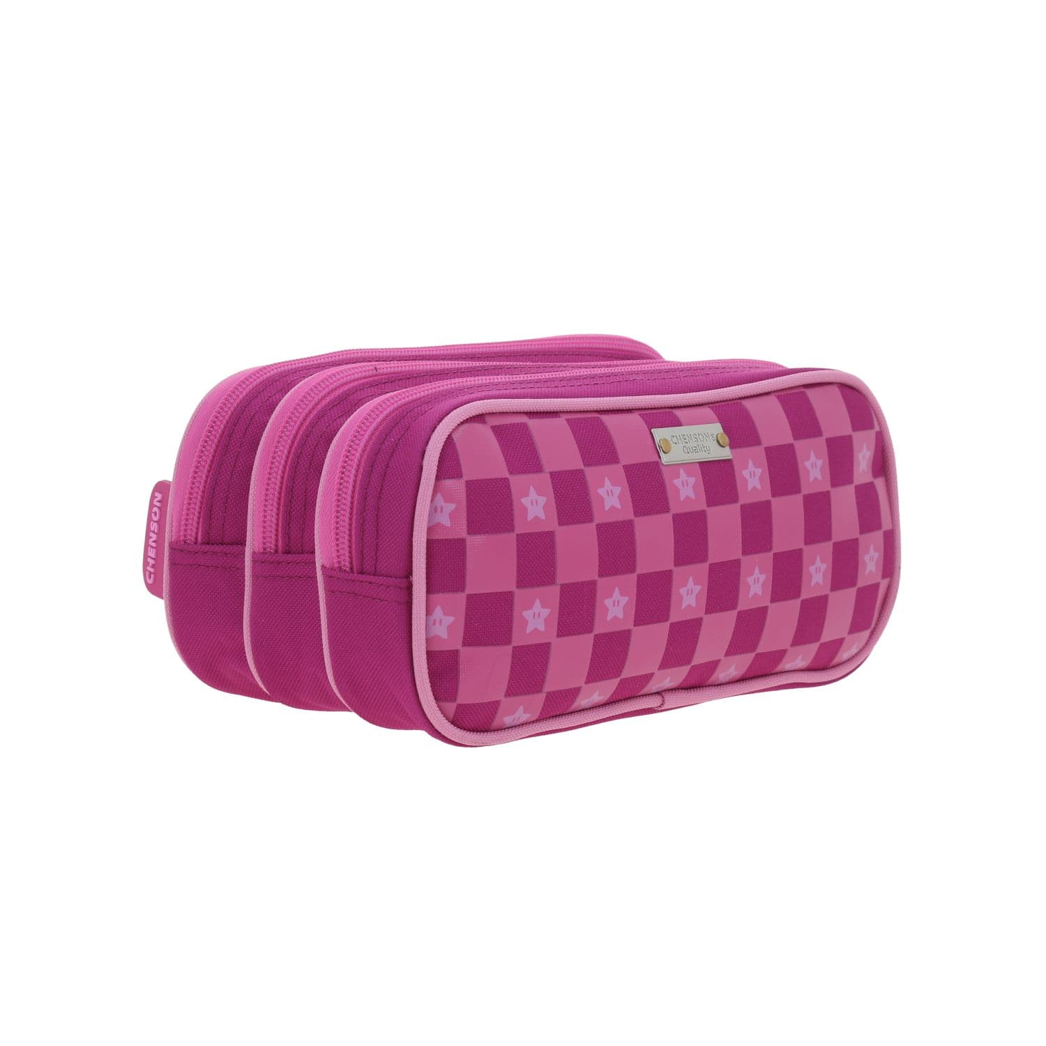 Lapicera escolar para niña Mario Bros by Chenson color rosa con triple compartimento 3
