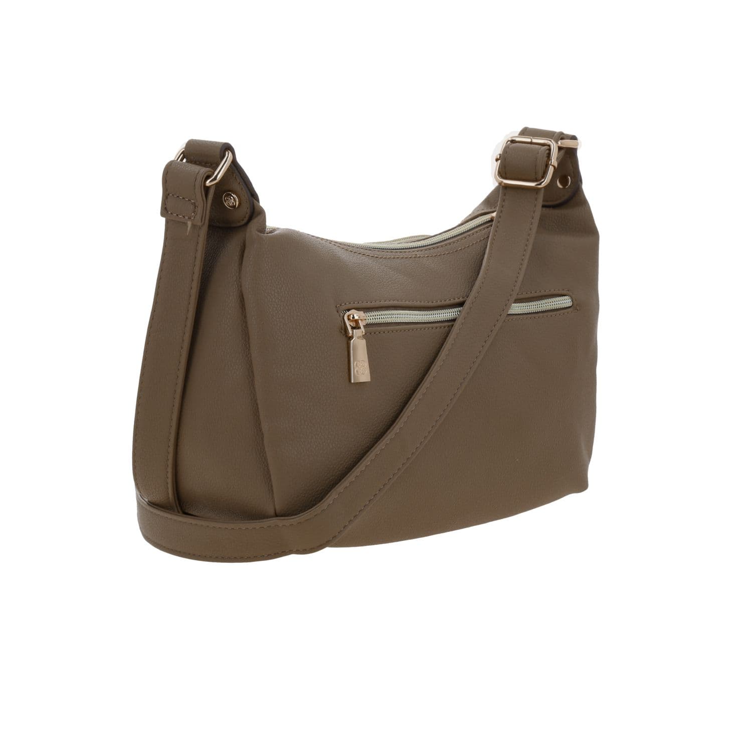 Bolsa de lado para dama Madison by Chenson color Camel con múltiples bolsillos 3