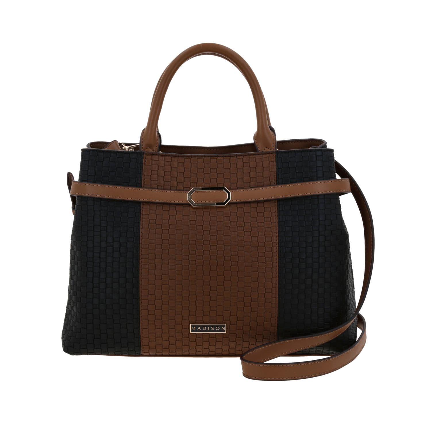 Bolsa de Mano para Dama Madison by Chenson Color Negro con Triple Compartimento