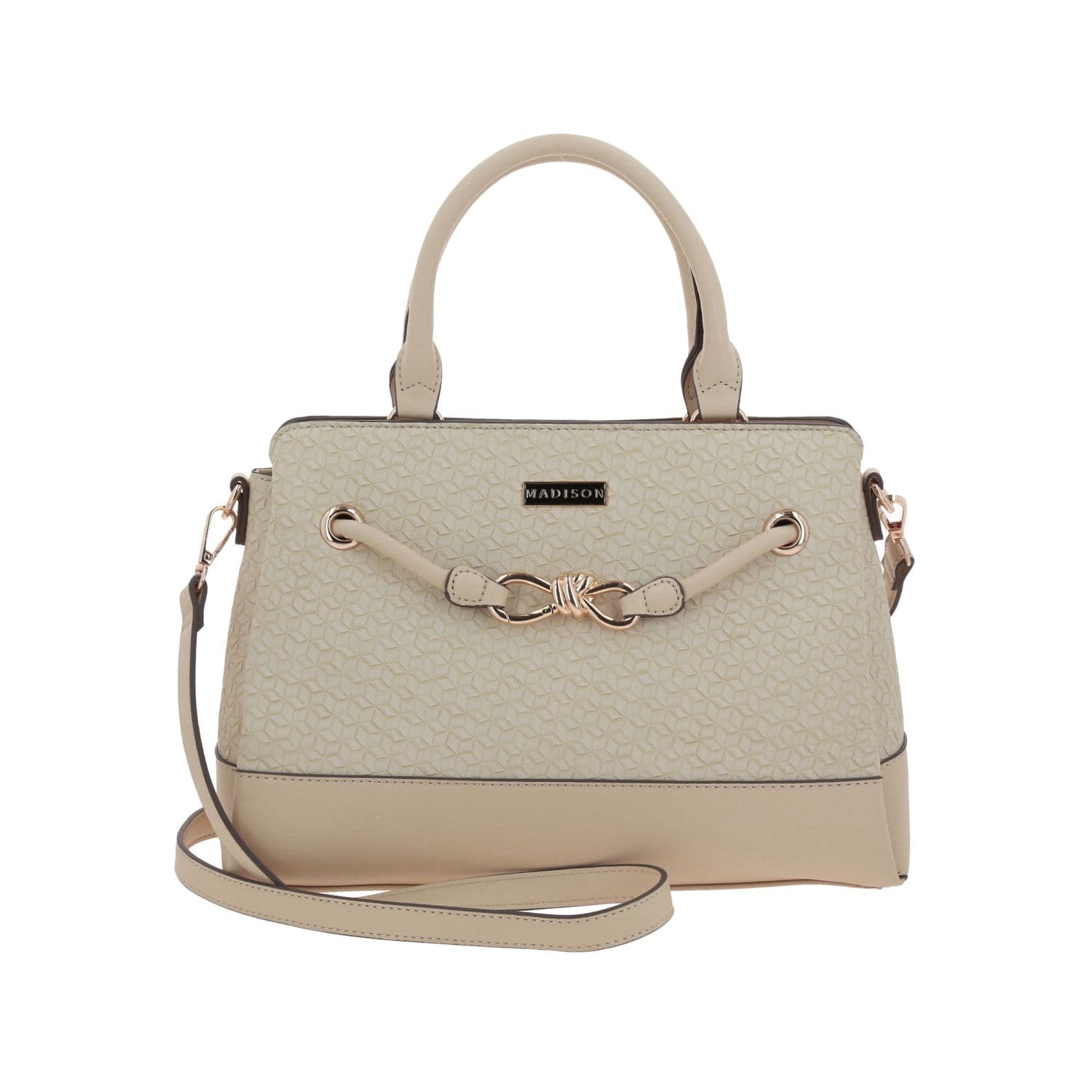 Bolsa de Mano para Dama Madison by Chenson Beige con Triple Compartimento