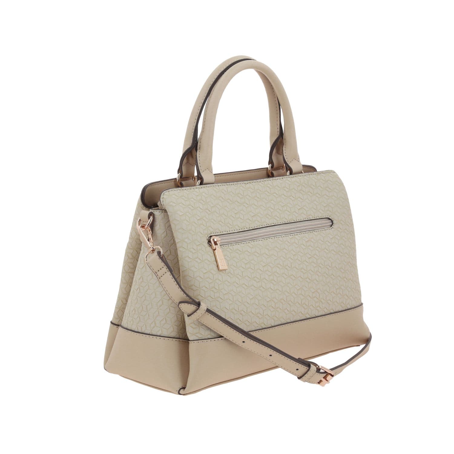 Bolsa de Mano para Dama Madison by Chenson Beige con Triple Compartimento 3