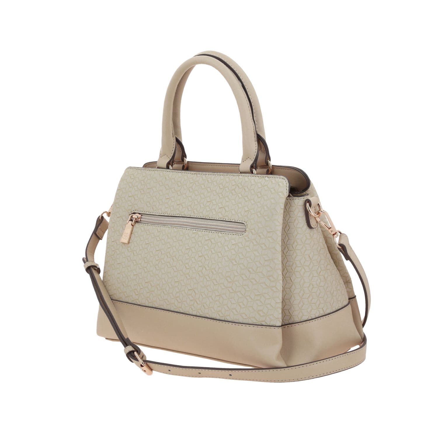 Bolsa de Mano para Dama Madison by Chenson Beige con Triple Compartimento 5