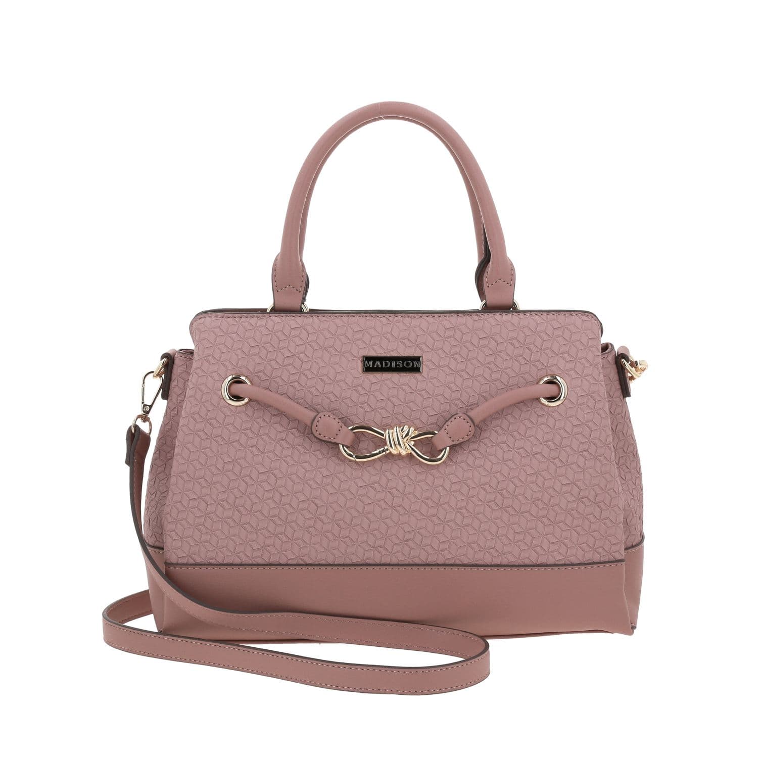 Bolsa de mano para dama Madison by Chenson color rosa con triple compartimento