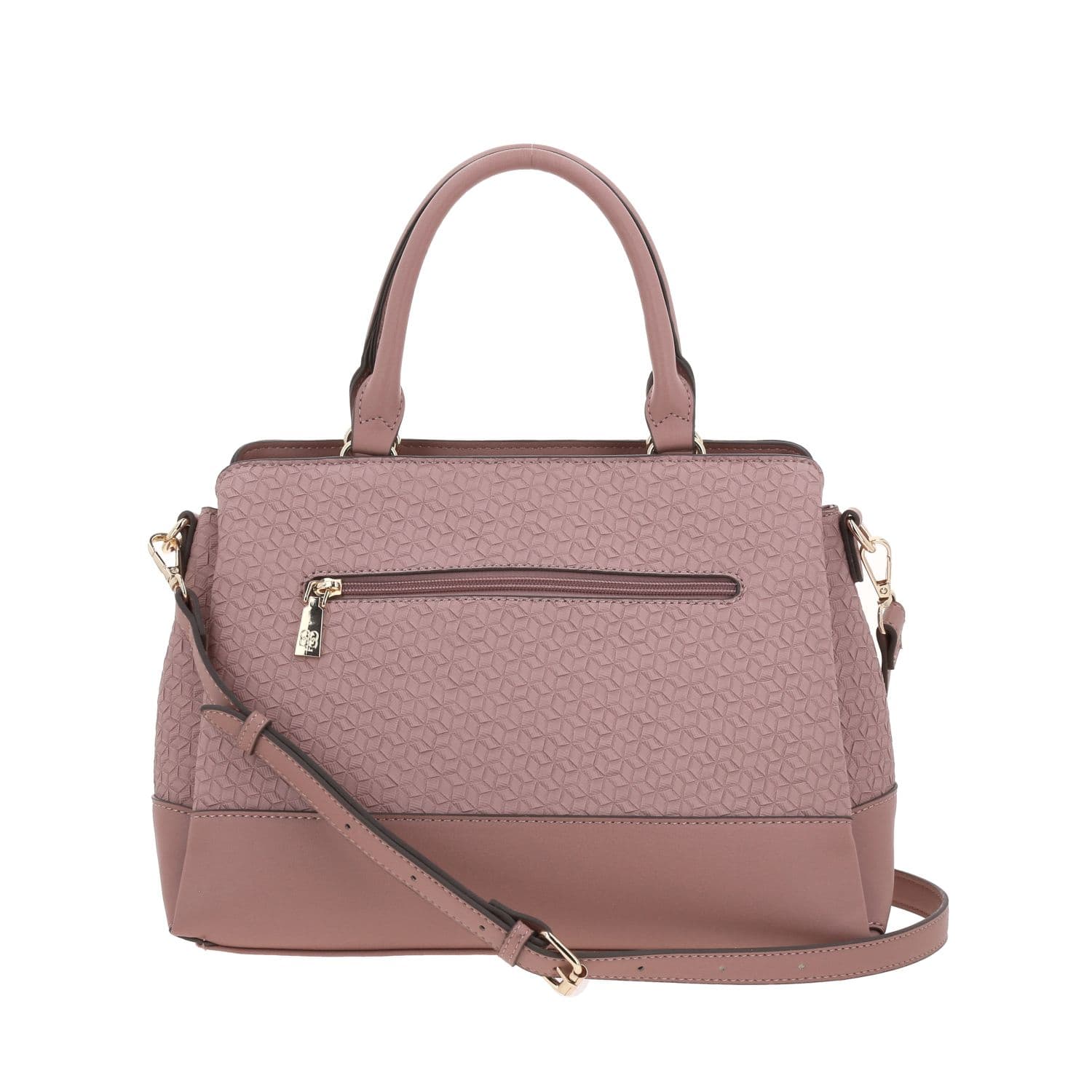 Bolsa de mano para dama Madison by Chenson color rosa con triple compartimento 4