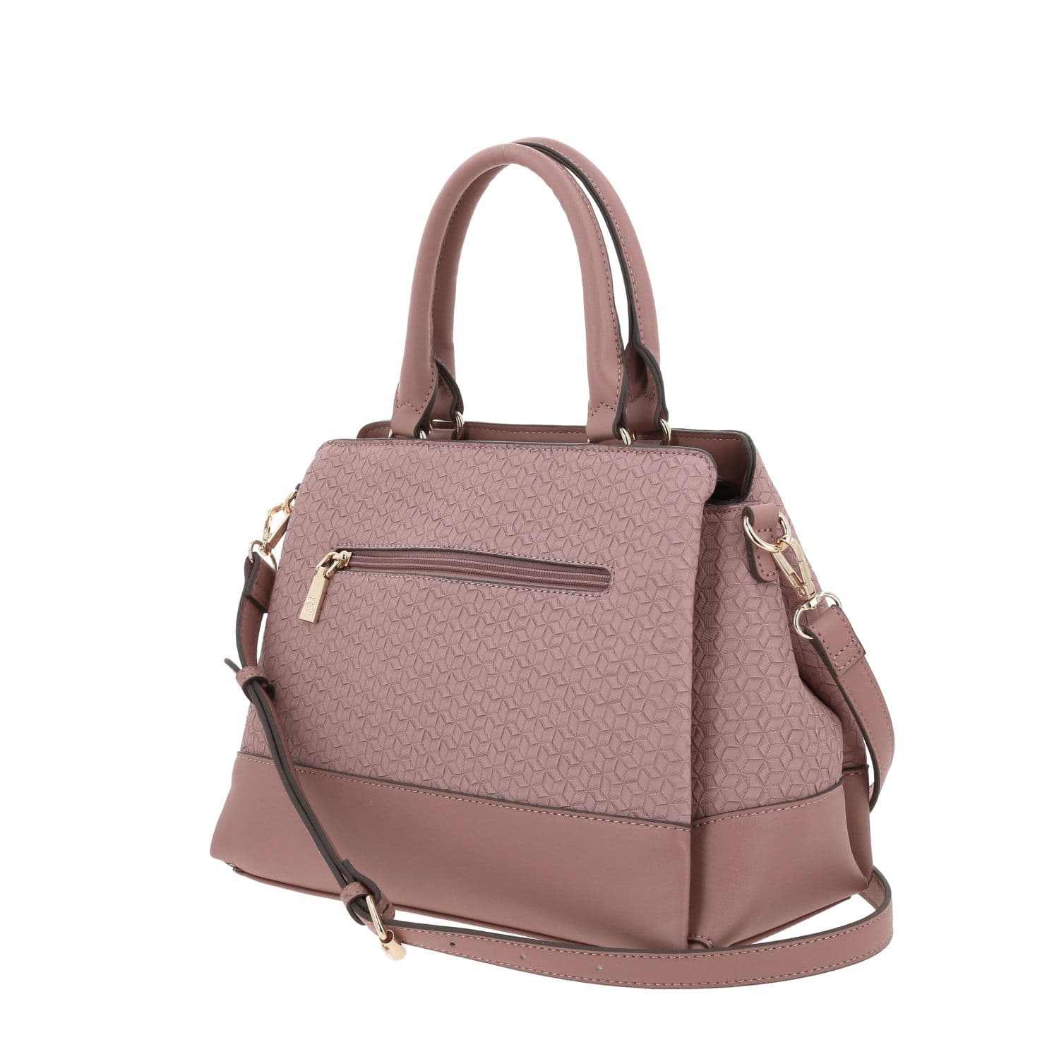 Bolsa de mano para dama Madison by Chenson color rosa con triple compartimento 5