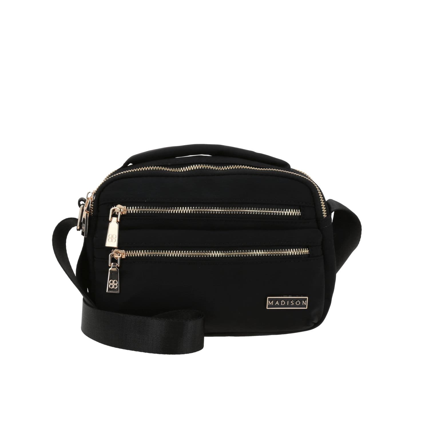 Bolsa de lado para dama Madison by Chenson negra con doble bolsillo