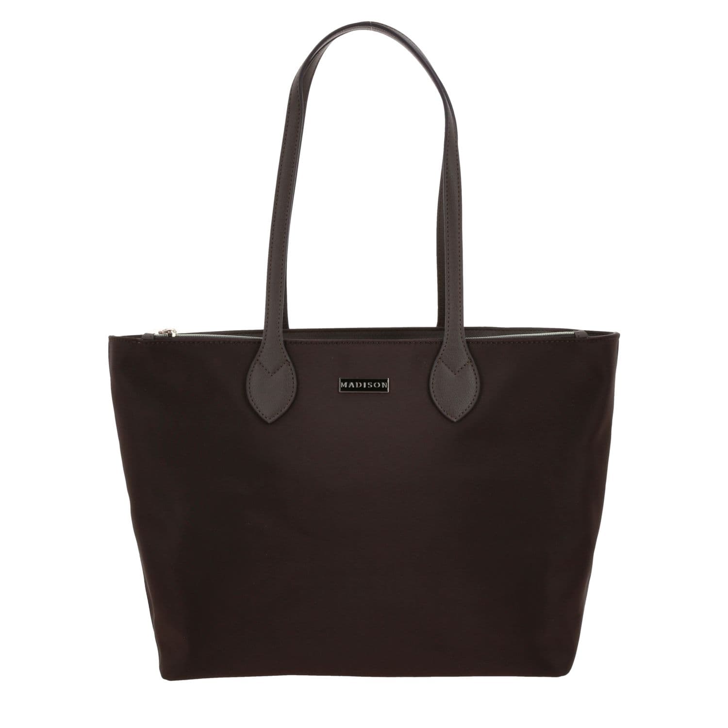 Bolsa grande para dama Madison by Chenson color café satinado - Estilo y funcionalidad