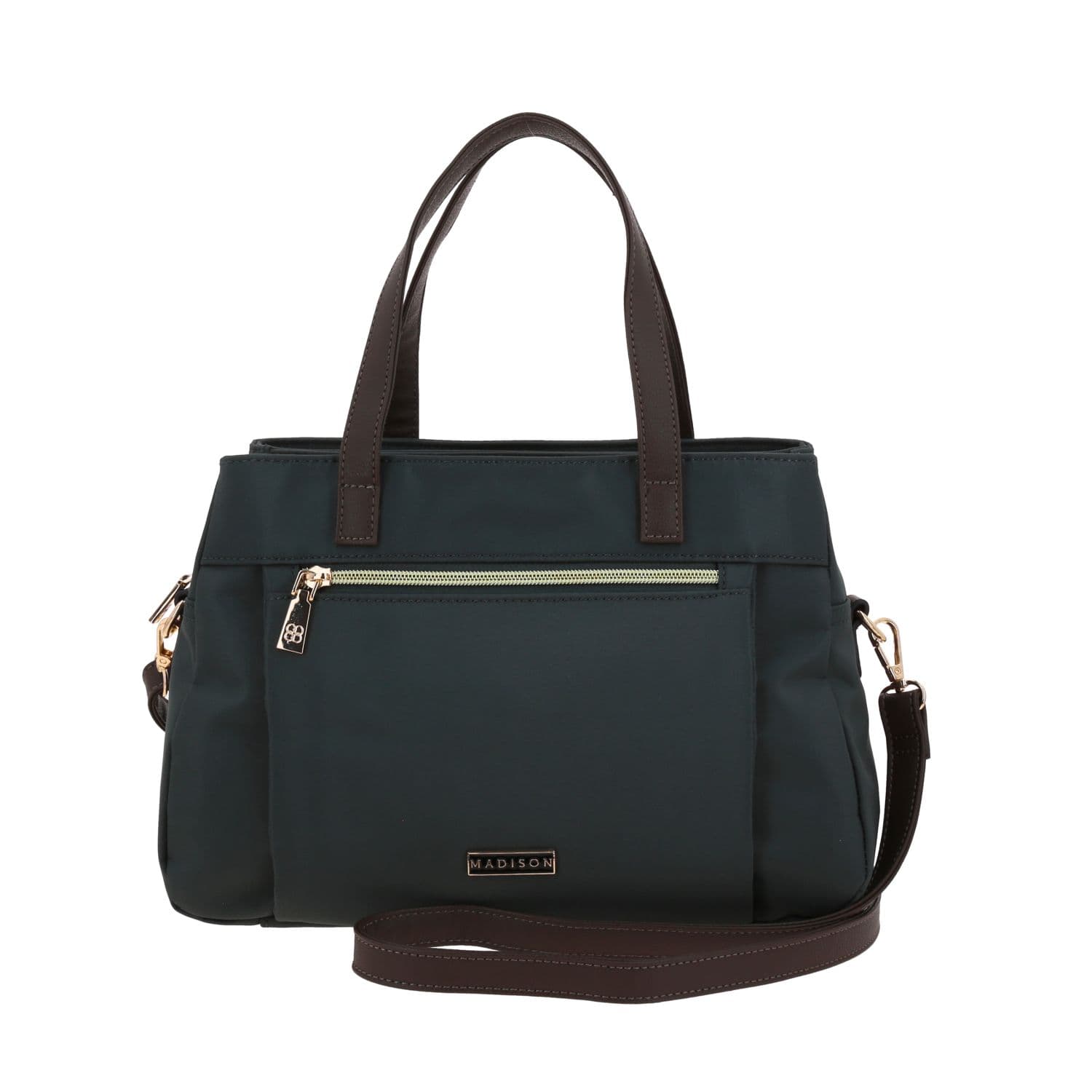 Bolsa de mano para dama Madison by Chenson color gris con triple compartimento