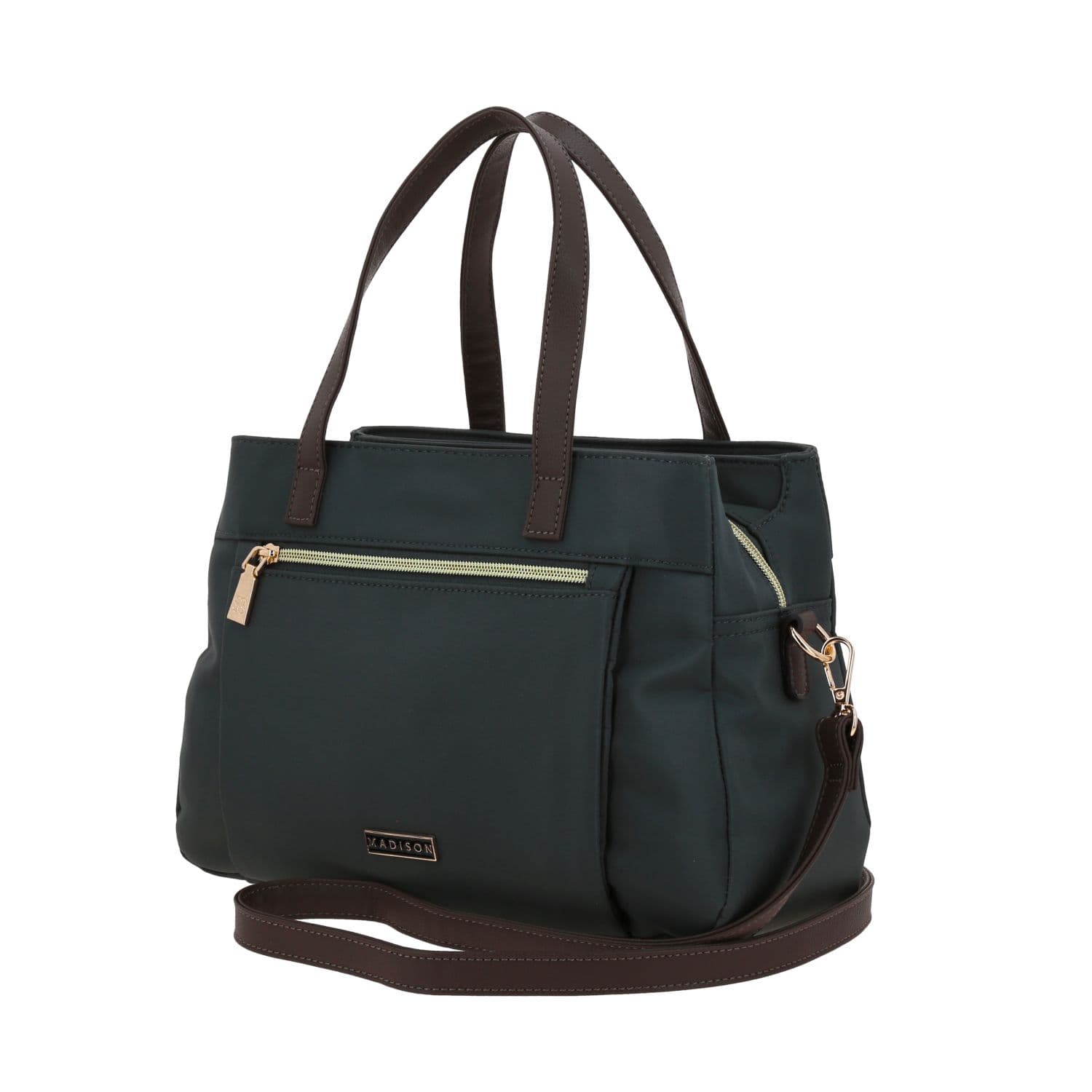 Bolsa de mano para dama Madison by Chenson color gris con triple compartimento 2