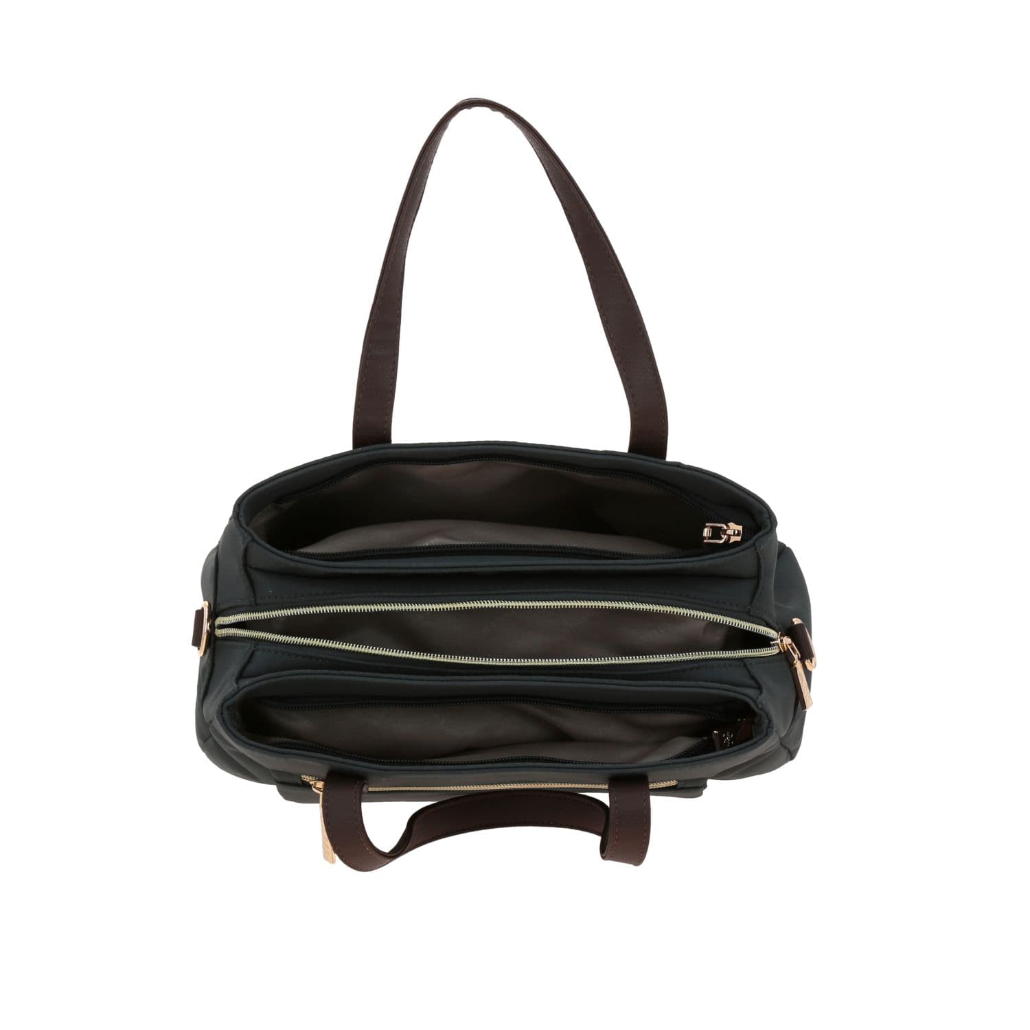 Bolsa de mano para dama Madison by Chenson color gris con triple compartimento - vista 2