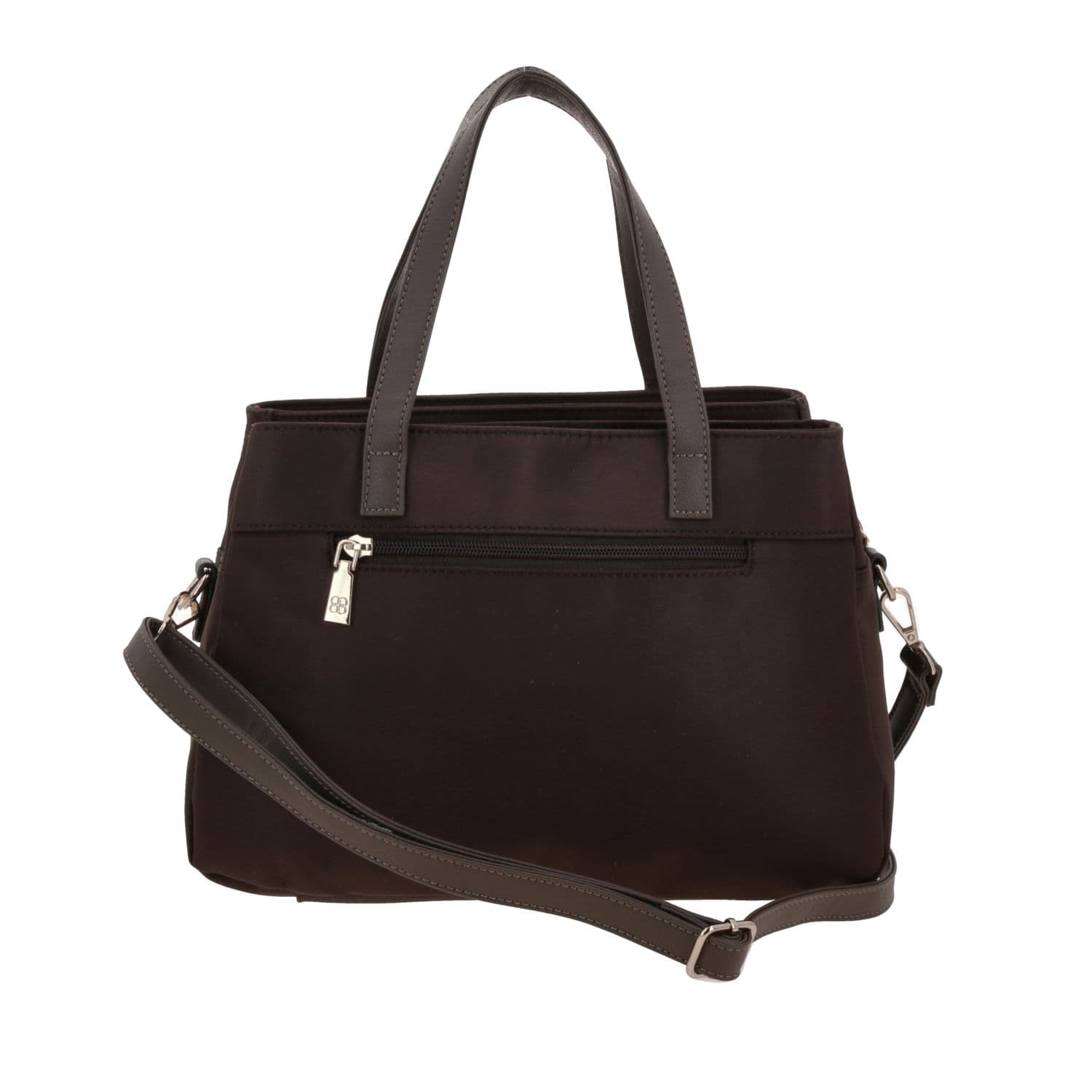 Bolsa de Mano para Dama Madison by Chenson Café Satinado con Triple Compartimento 4