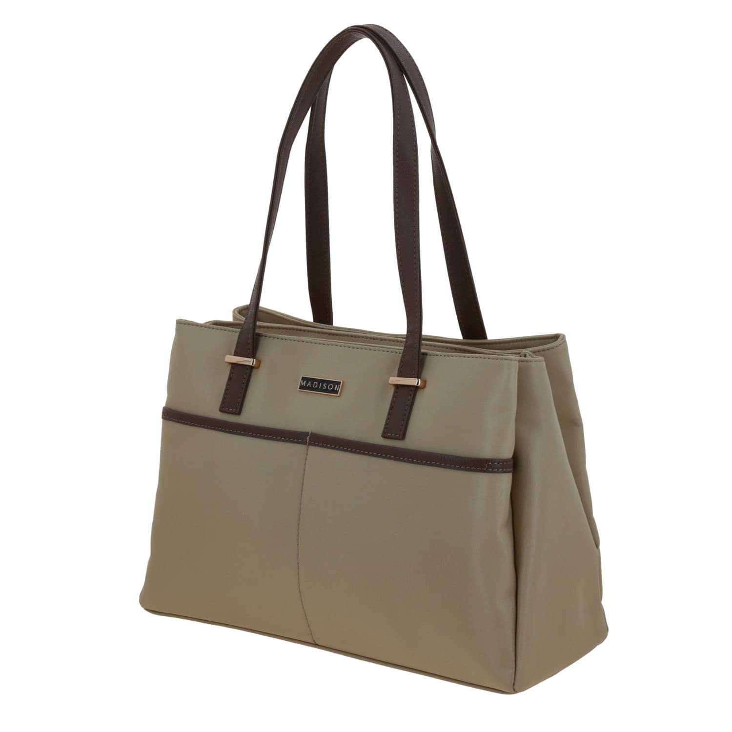 Bolsa grande para dama Madison by Chenson Camel con múltiples compartimentos 2
