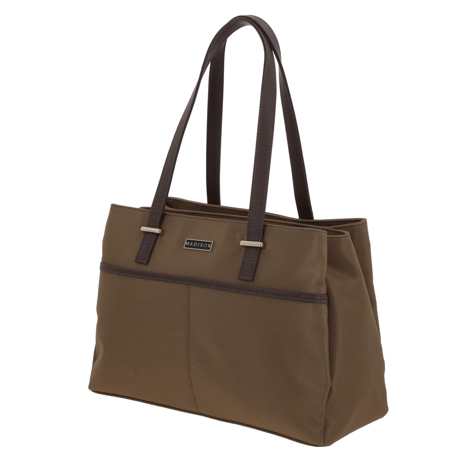 Bolsa grande para dama Madison by Chenson color café con funcionalidad única 2