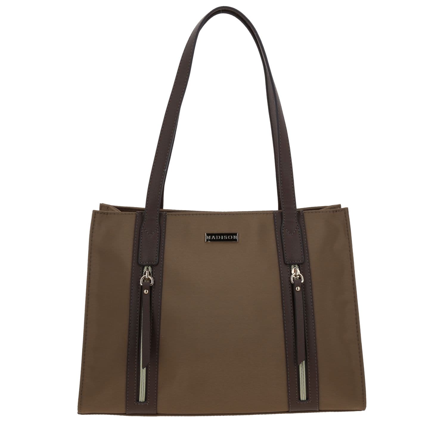 Bolsa grande para dama Madison by Chenson Café con múltiples compartimentos